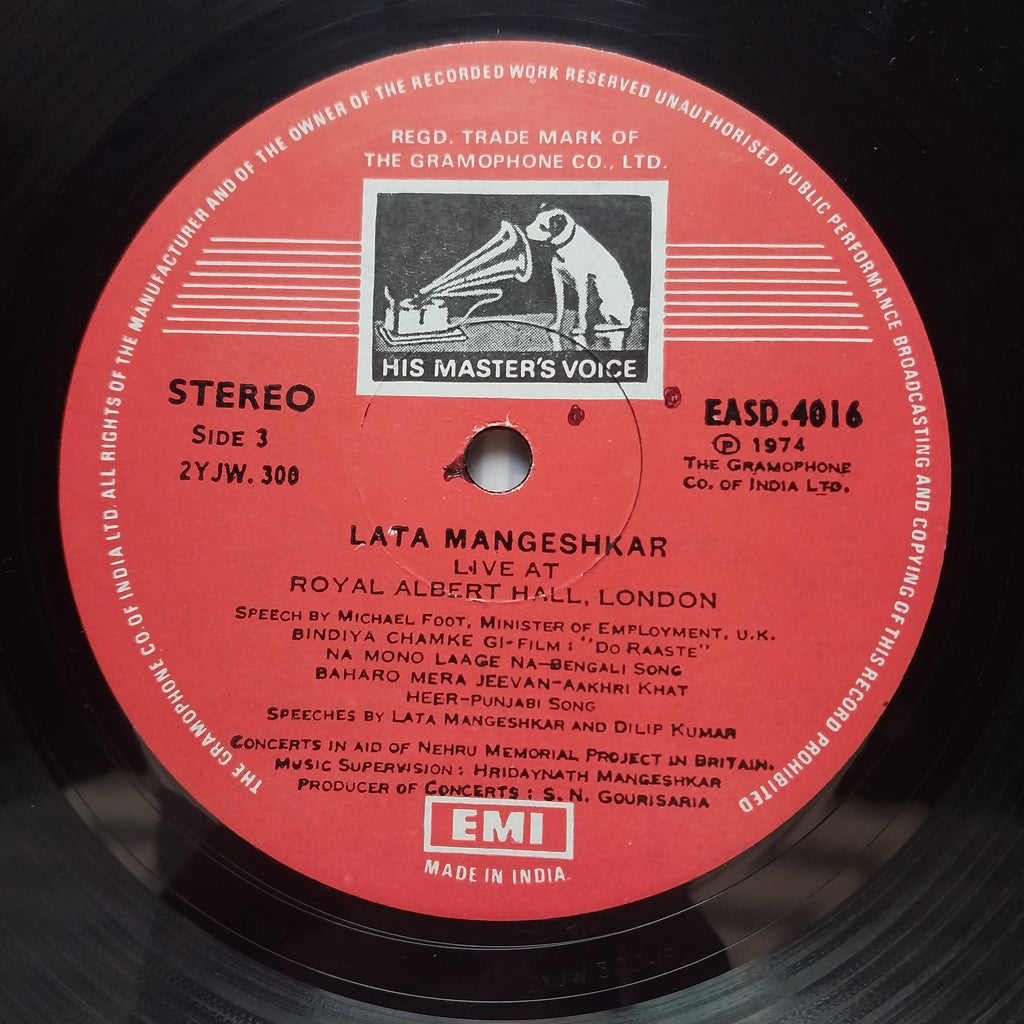 Lata Mangeshkar  - Live At Royal Albert Hall, London (Vinyl)