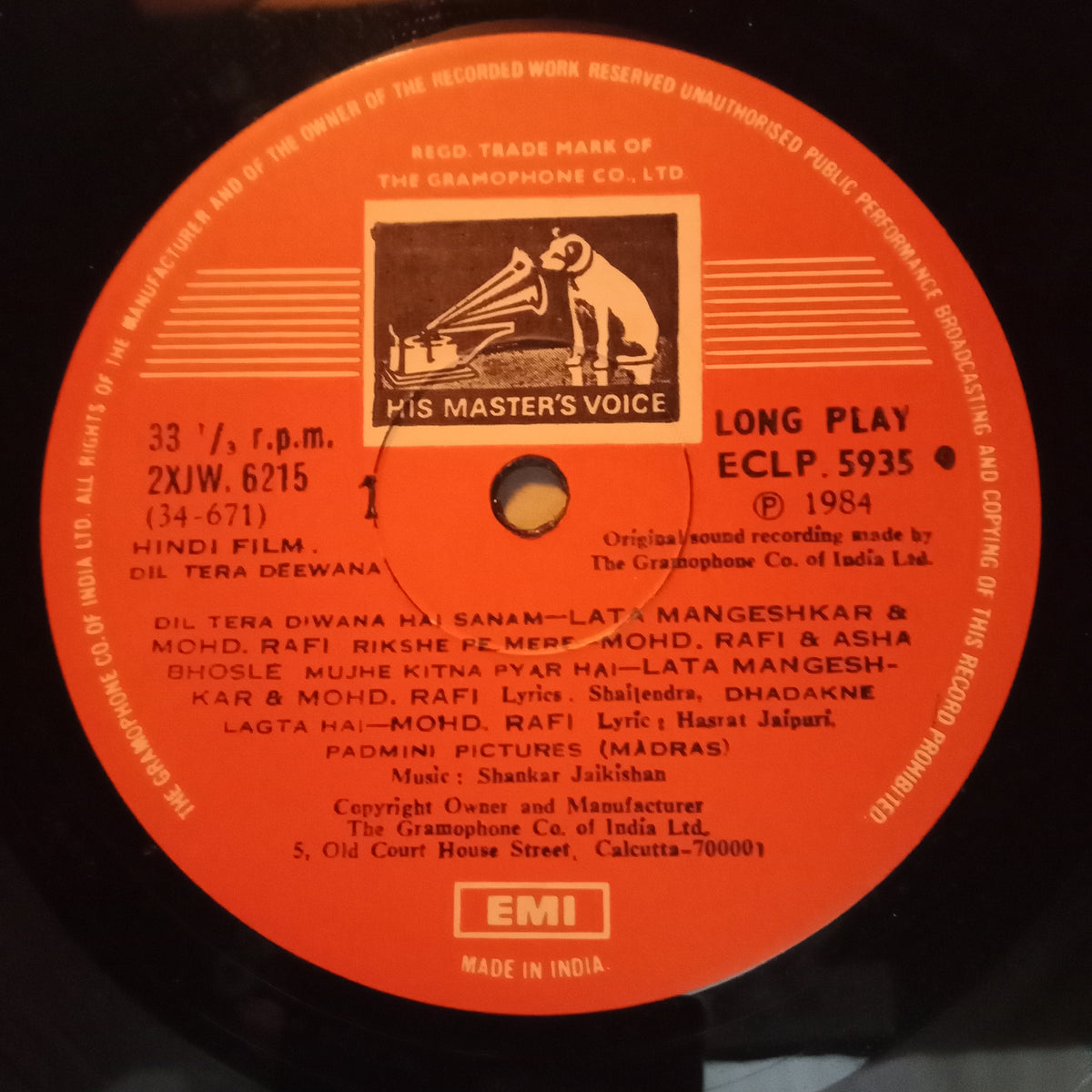 Shankar Jaikishan*, Shailendra • Hasrat Jaipuri  - Dil Tera Deewana (Vinyl)