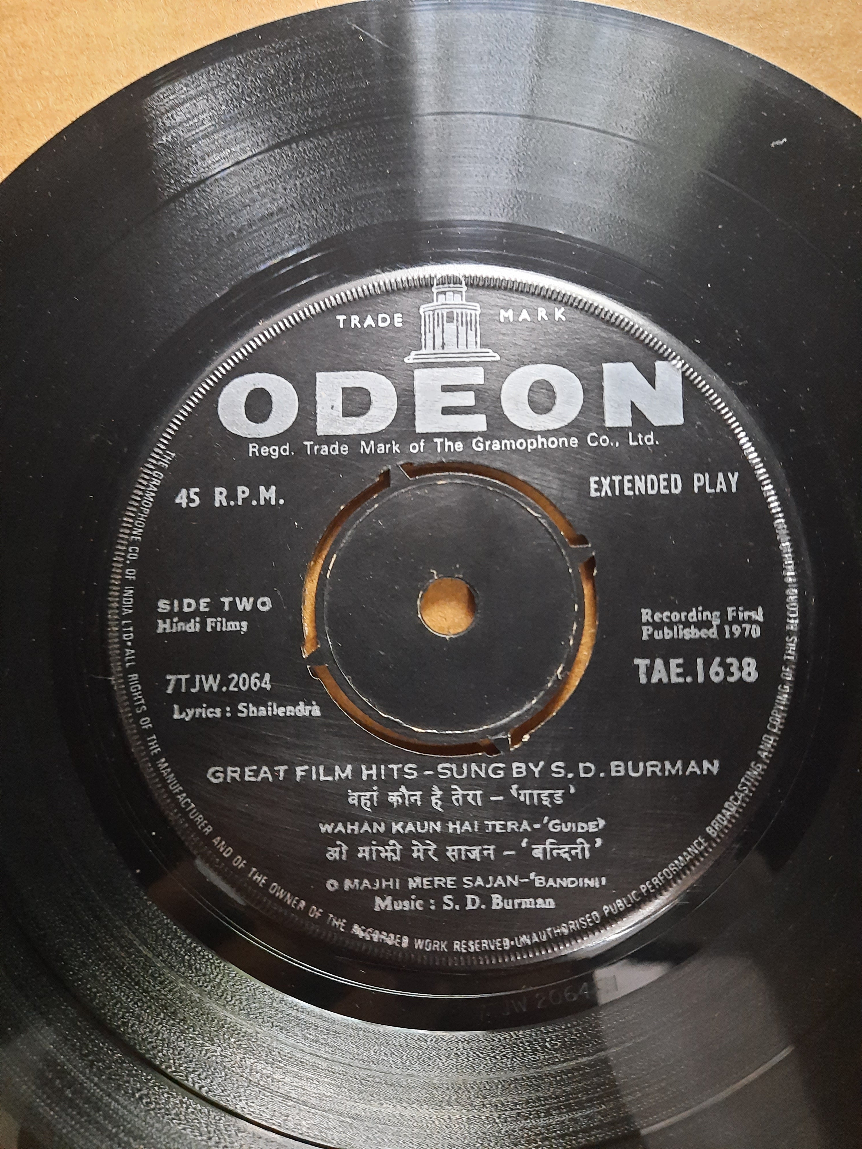 S. D. Burman  - Great Film Hits - Sung By (45-RPM)