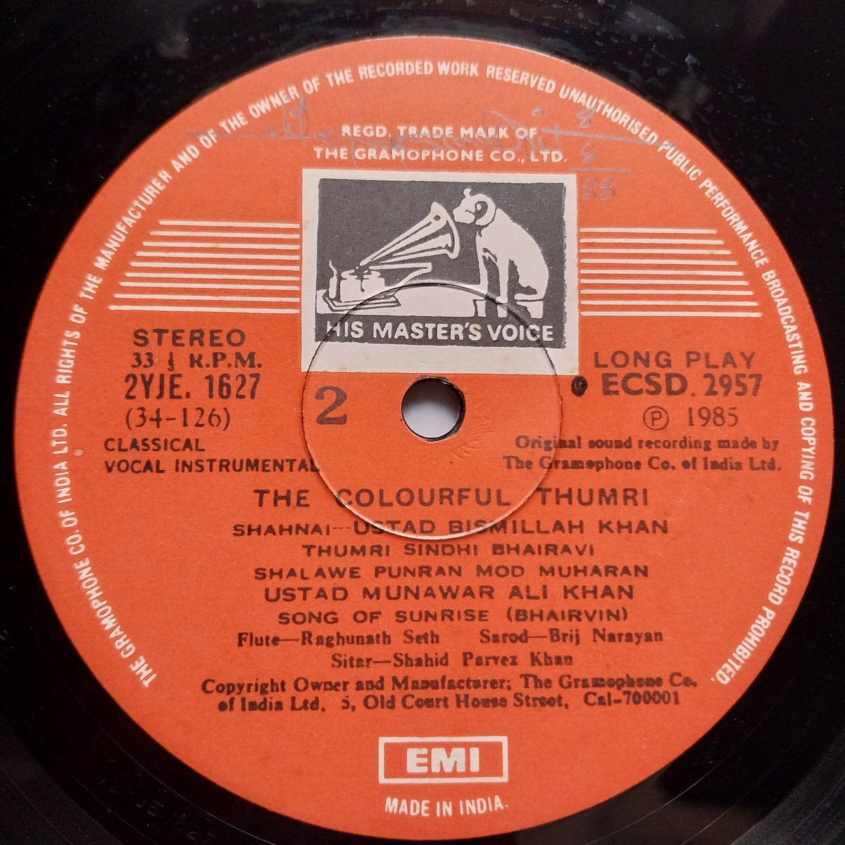 Various  - The Colourful Thumri - Vocal And Instrumental (Vinyl)
