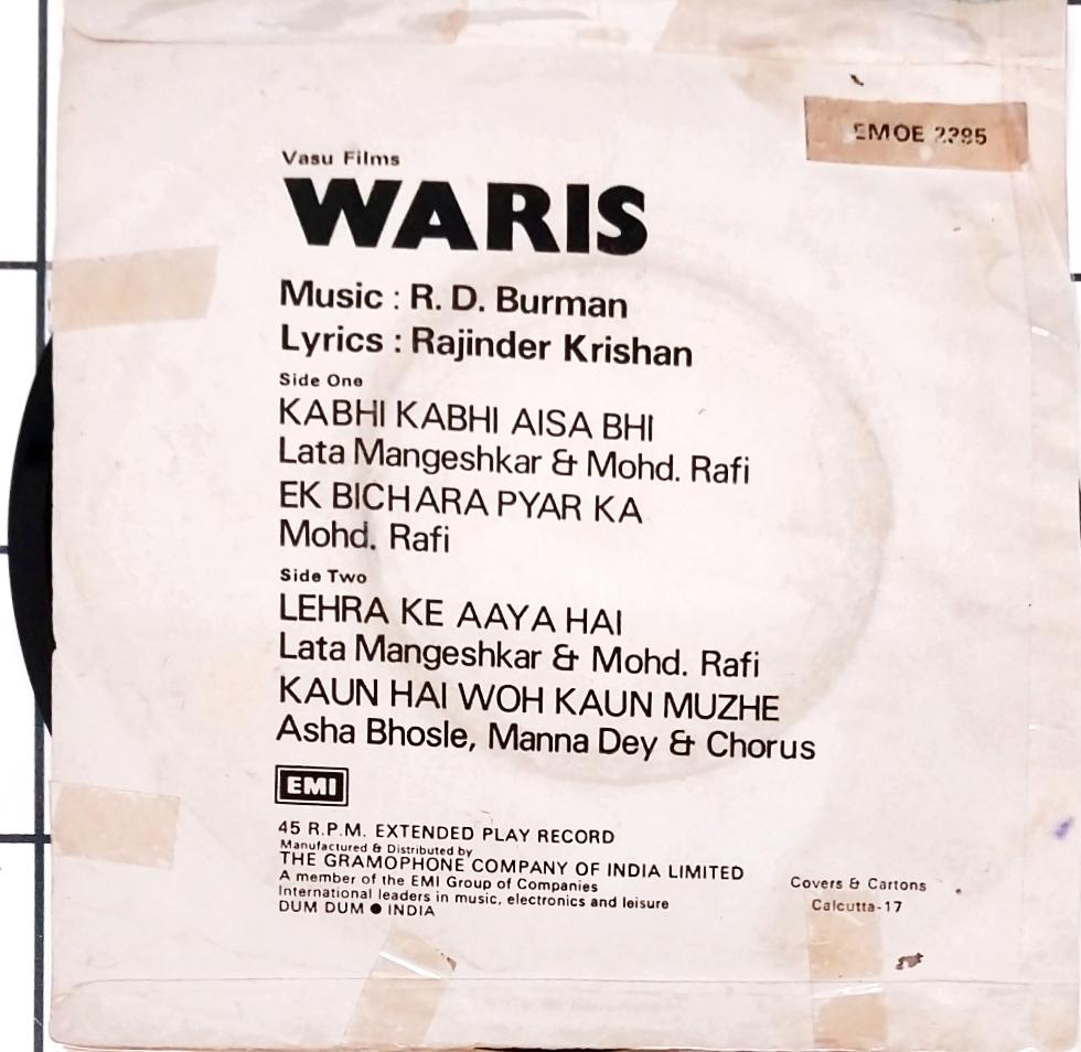 R. D. Burman  - Waris (45-RPM)