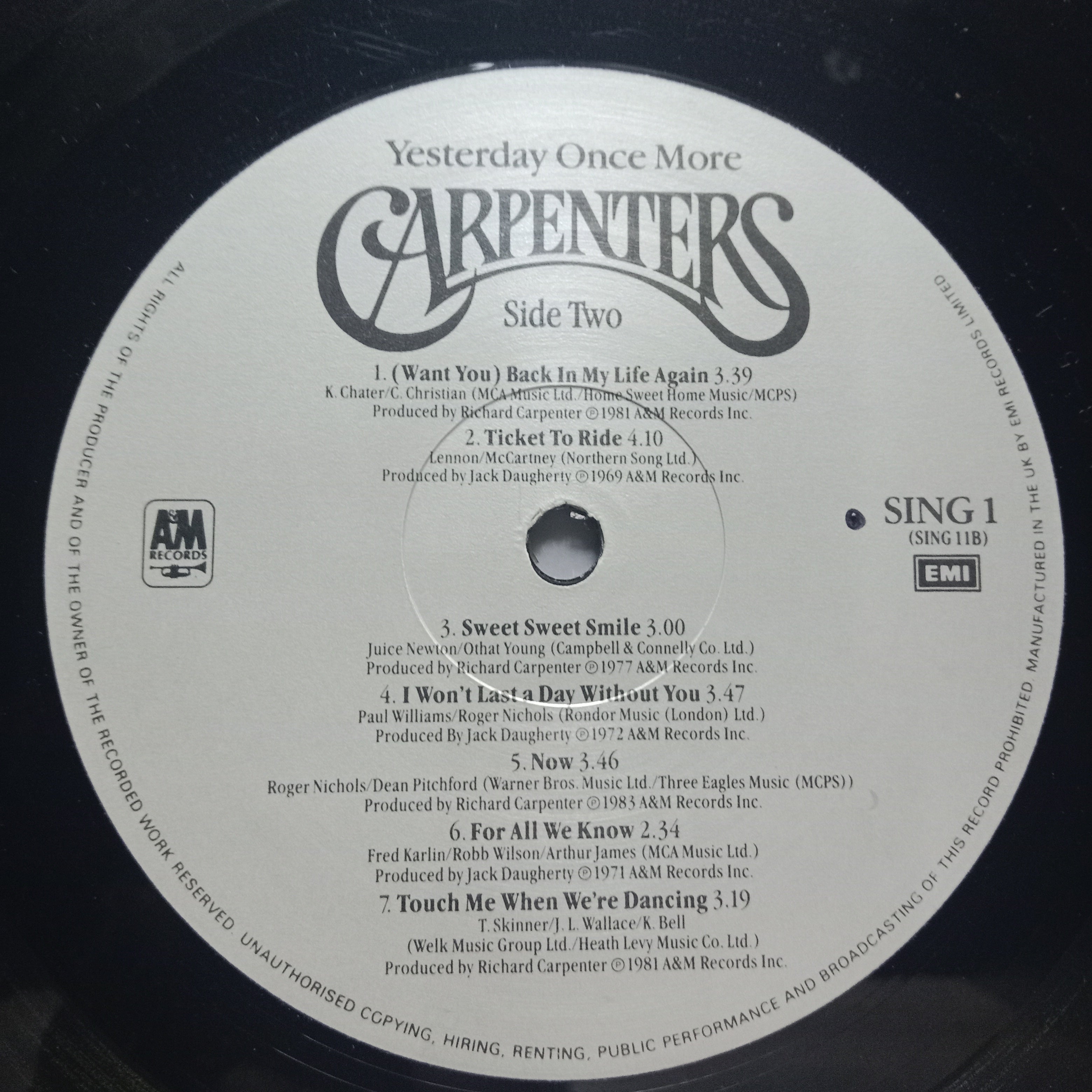 Carpenters  - Yesterday Once More (Vinyl)