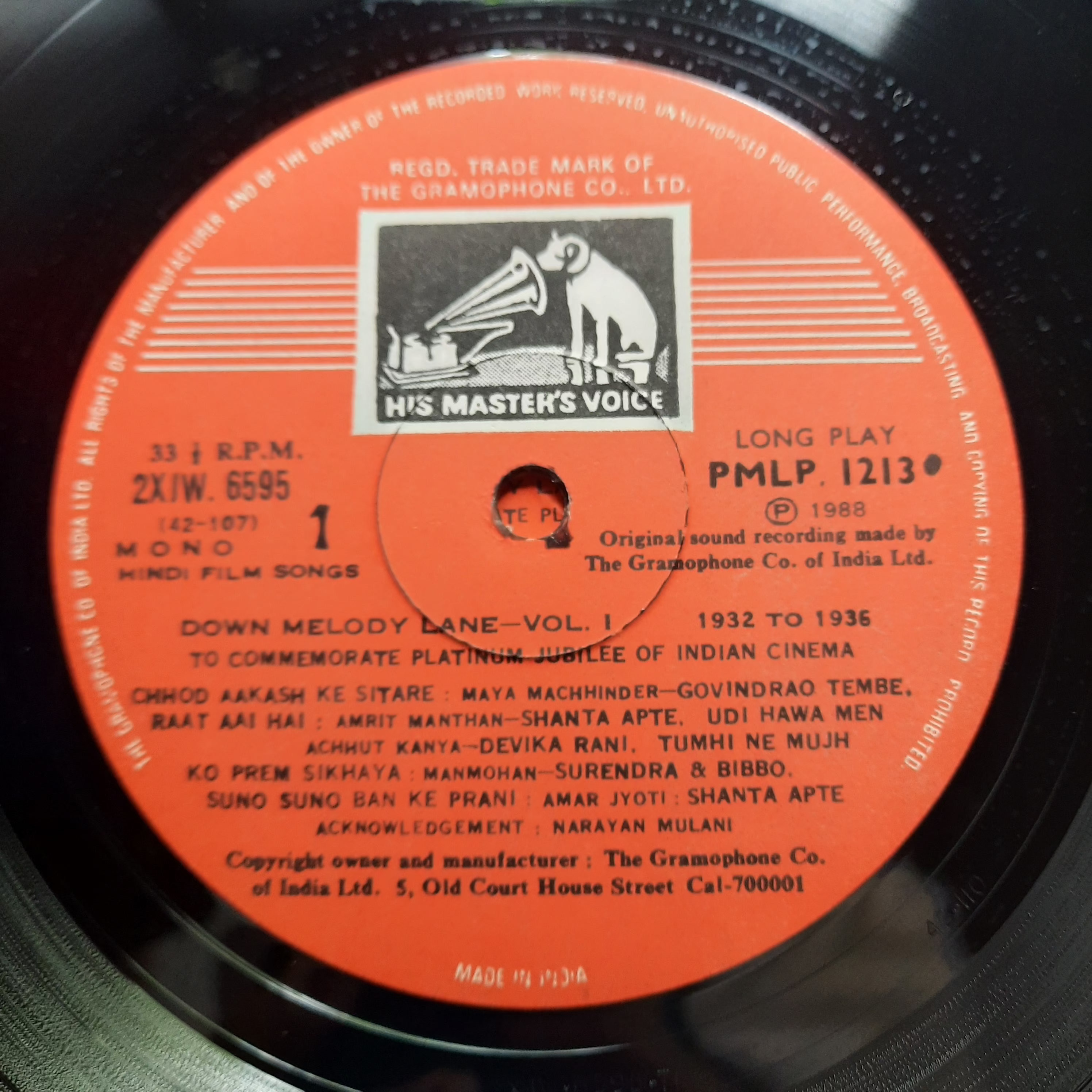 Various - Down Melody Lane (Hindi Film Songs) Vol. 1 & 2 (Vinyl)