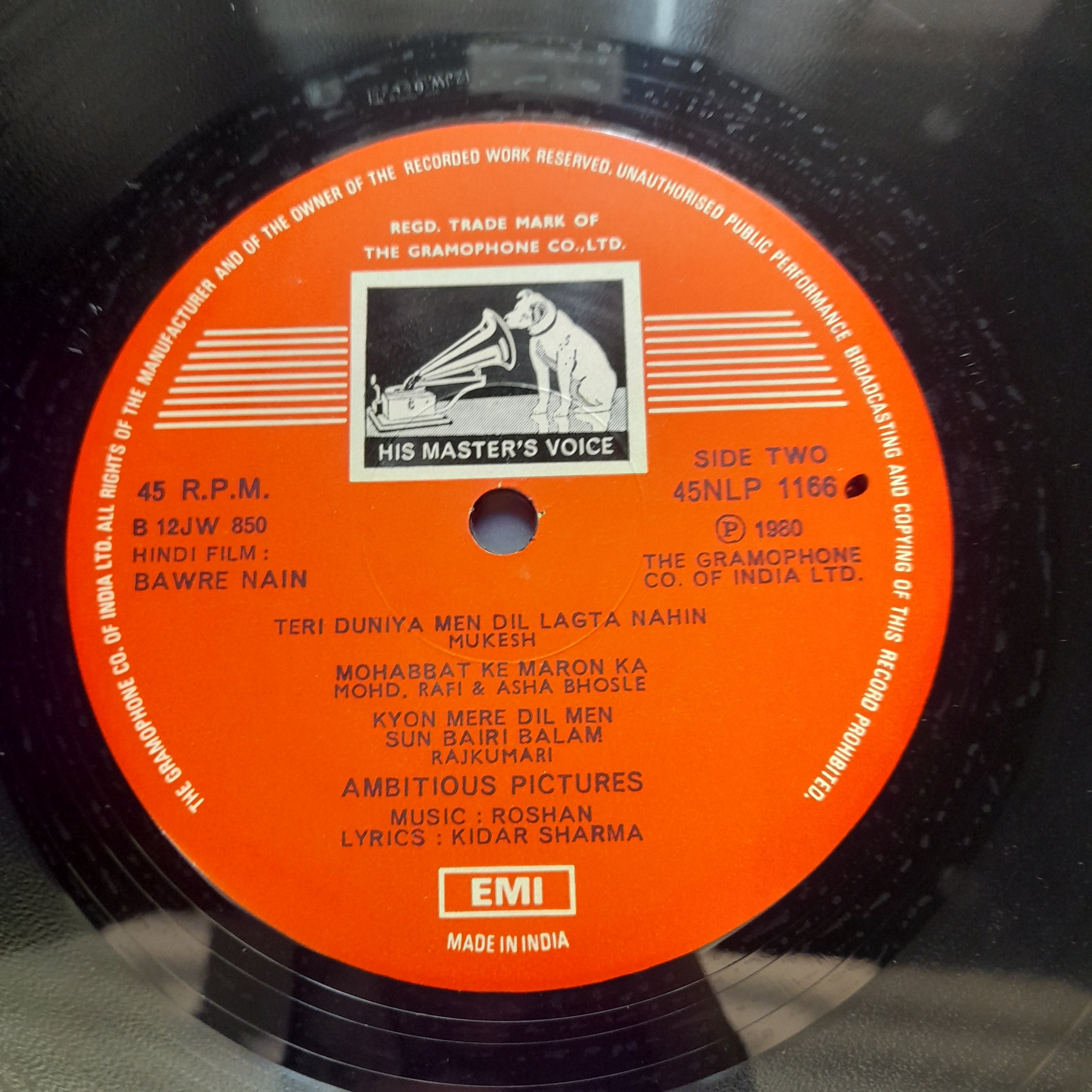 Roshan (2), Kidar Sharma  - Bawre Nain (Vinyl)