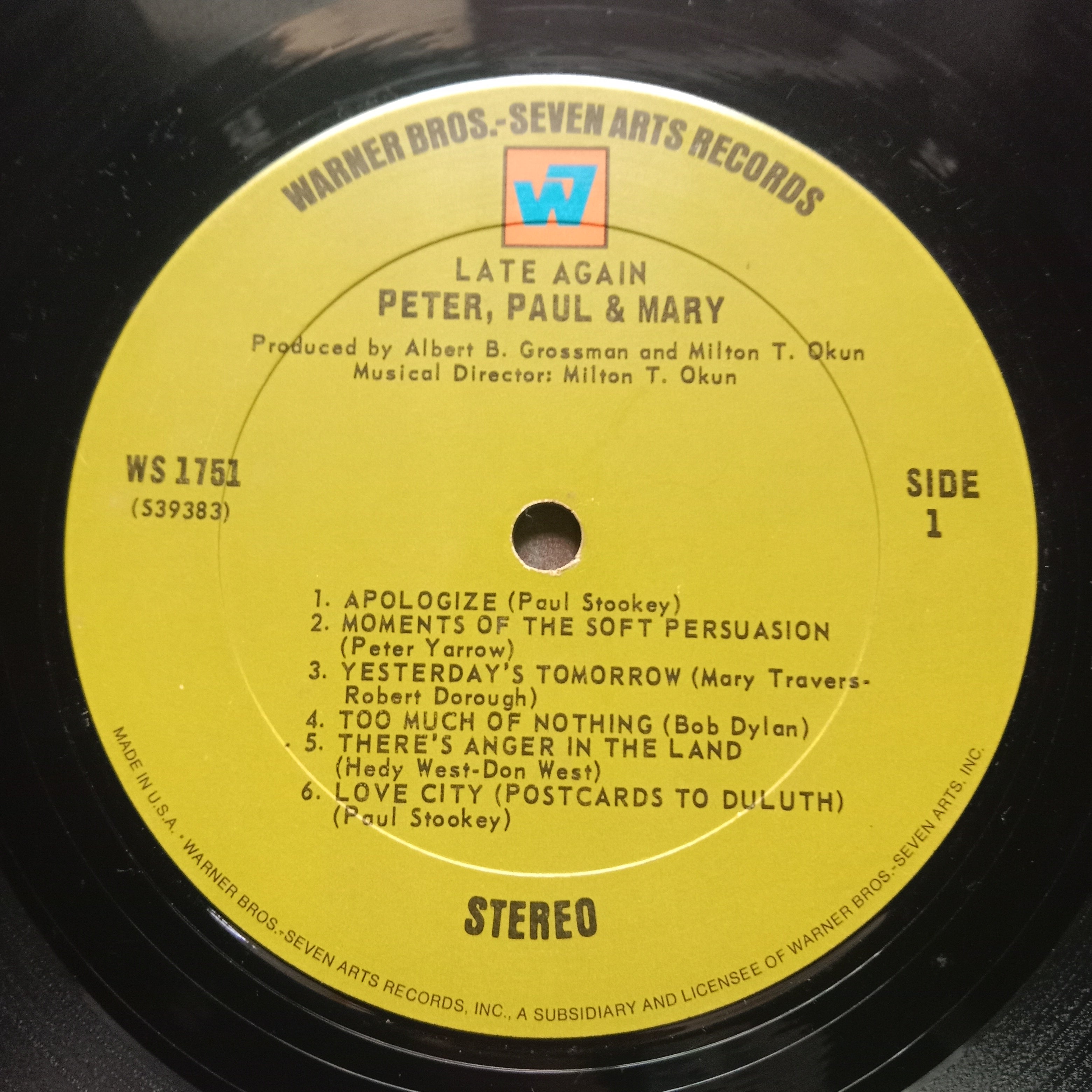 Peter, Paul & Mary  - Late Again (Vinyl)