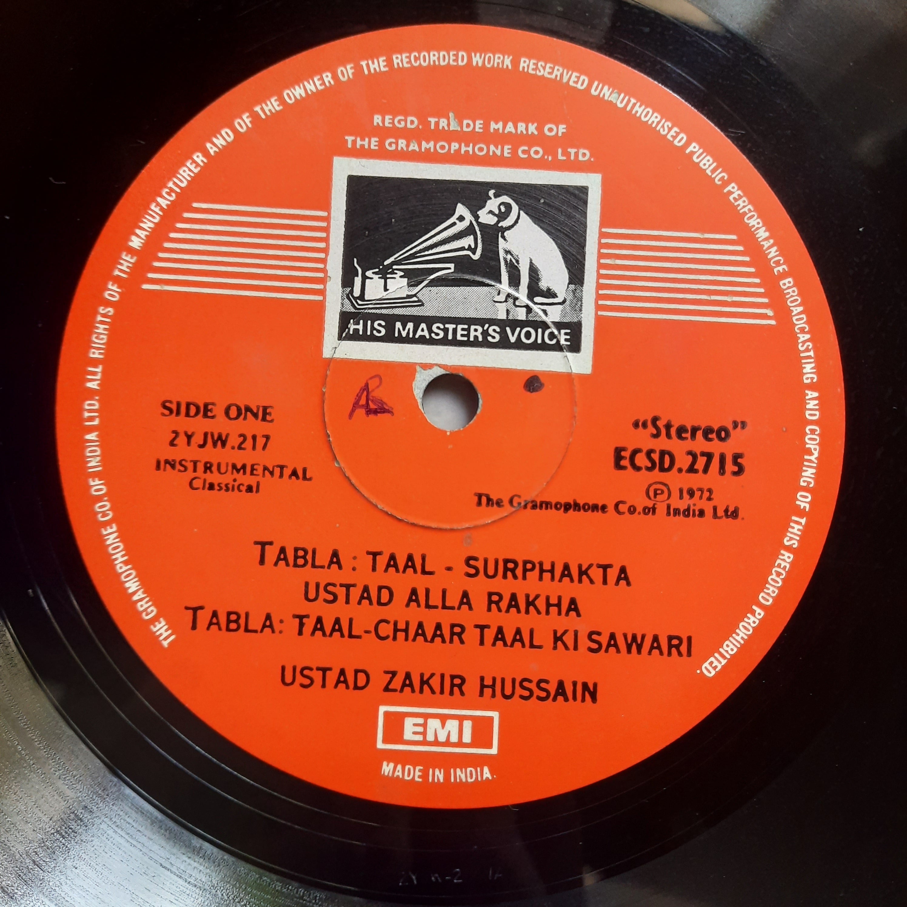 Ustad Alla Rakha* And Zakir Hussain -  Percussion From India (Tabla In Solo And Duet) (Vinyl)