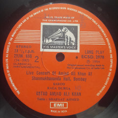 Amjad Ali Khan  - Live At Shanmukhanand Hall, Bombay (Vinyl)