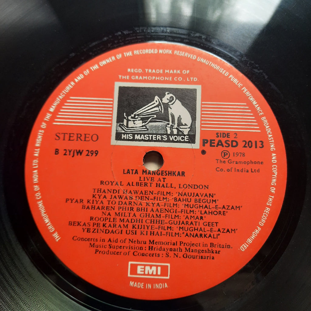 Lata Mangeshkar  - Live At Royal Albert Hall, London (March 1974 (Vinyl)