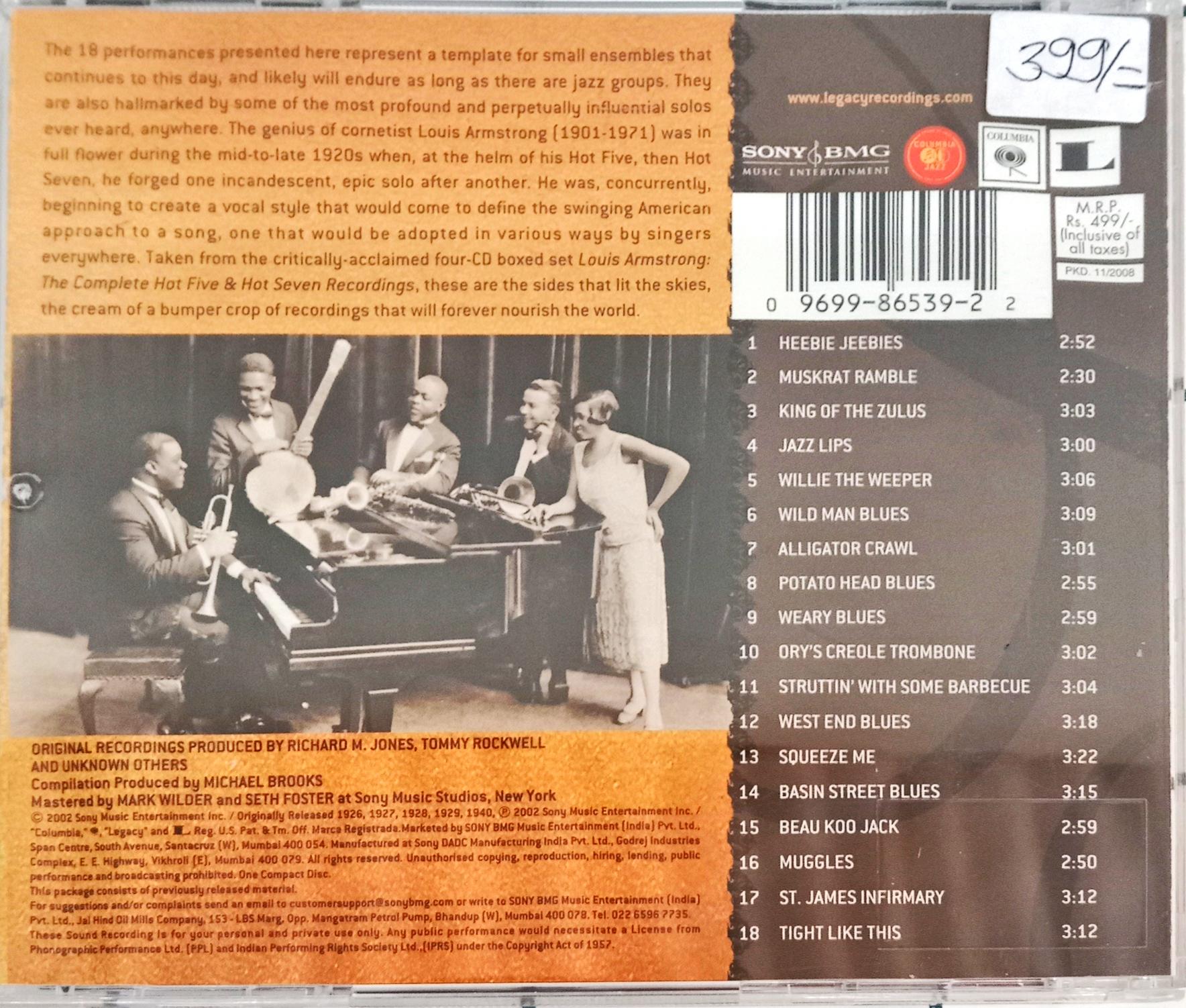 Louis Armstrong -  The Best Of The Hot Five And Hot Seven Recordings (CD)