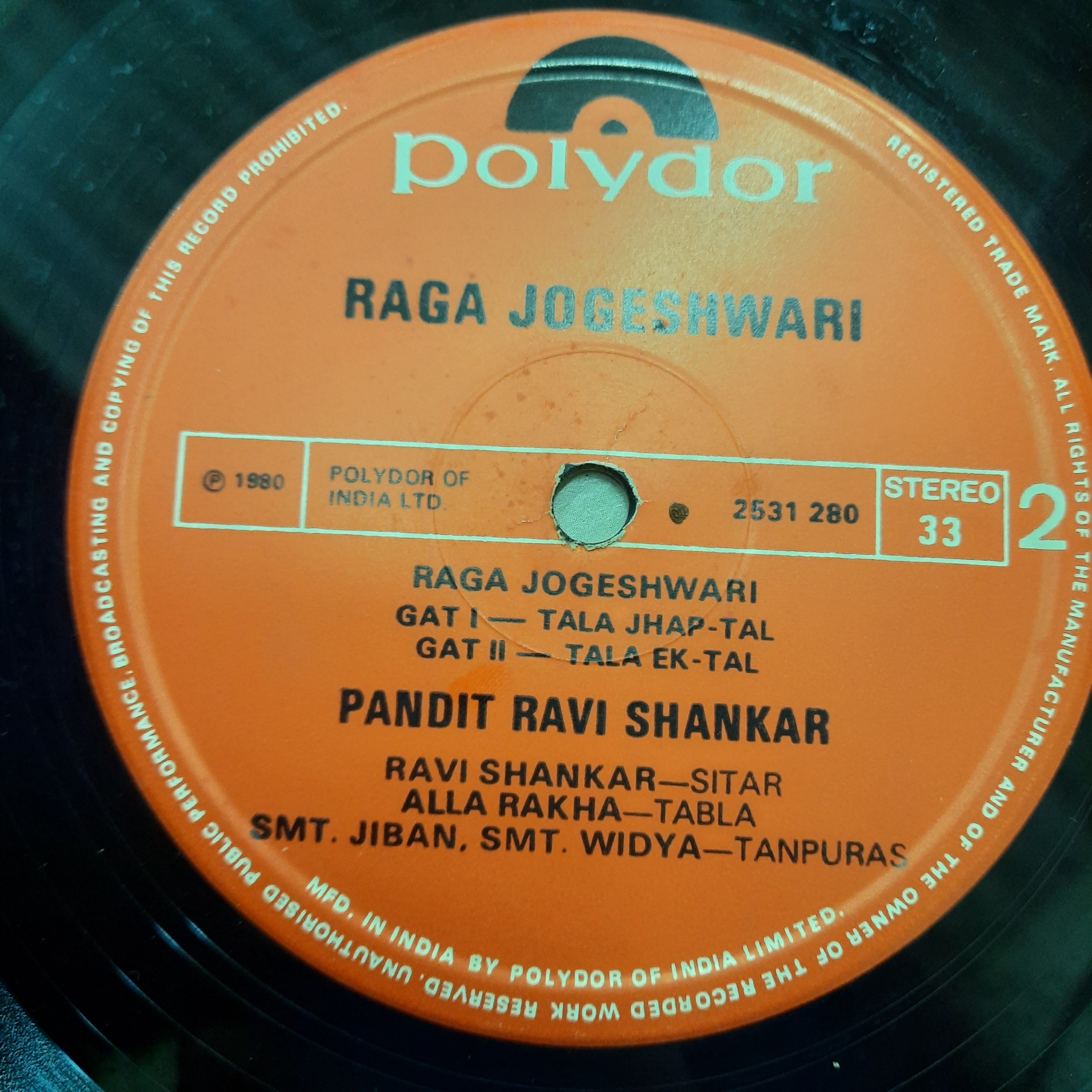 Ravi Shankar - Raga Jogeshwari  (Vinyl)