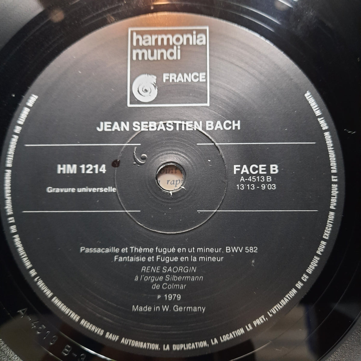 Bach - Rene Saorgin* – Toccata & Fugue En Ré Mineur / Chorals (Vinyl)