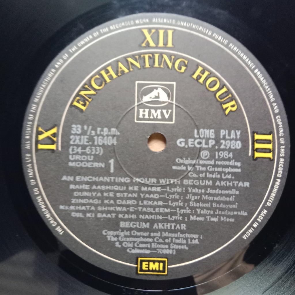 Begum Akhtar  - An Enchanting Hour With Begum Akhtar - Ghazals (Vinyl)