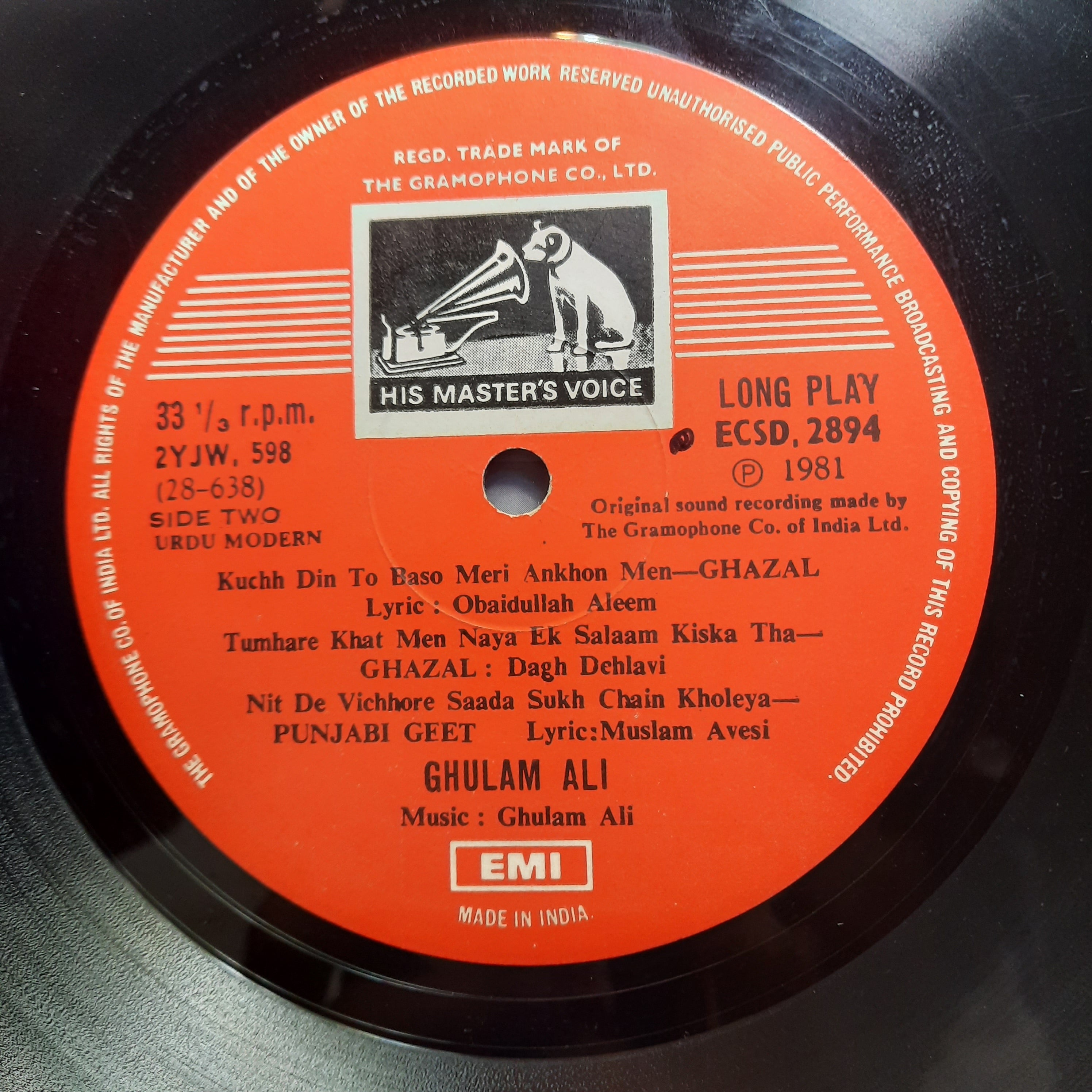Ghulam Ali  - Live Concert Vol (Vinyl)