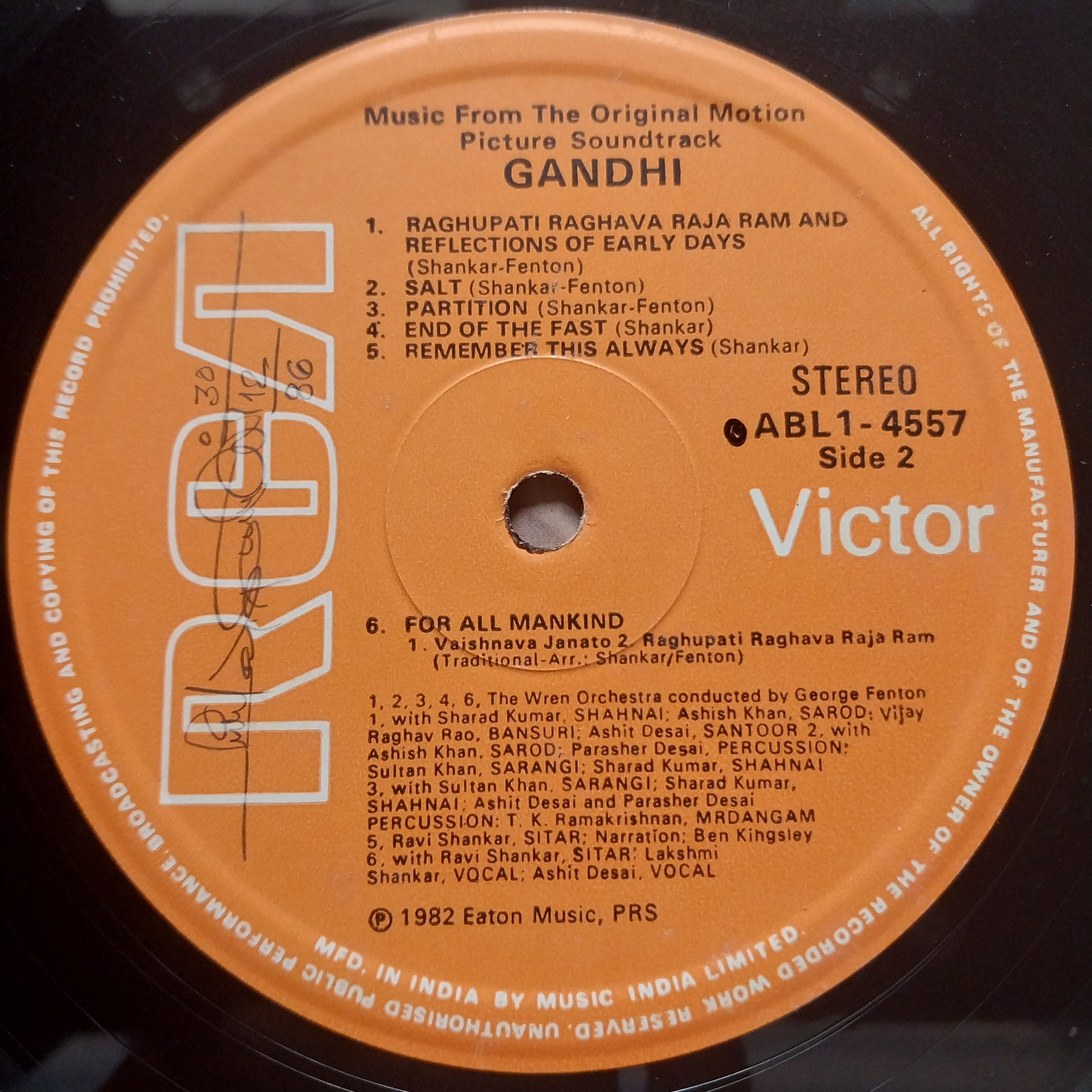 Ravi Shankar, George Fenton  - Gandhi - Music From The Original Motion Picture Soundtrack (Vinyl) (Vinyl)