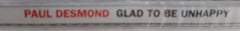 Paul Desmond - Glad To Be Unhappy (CD)