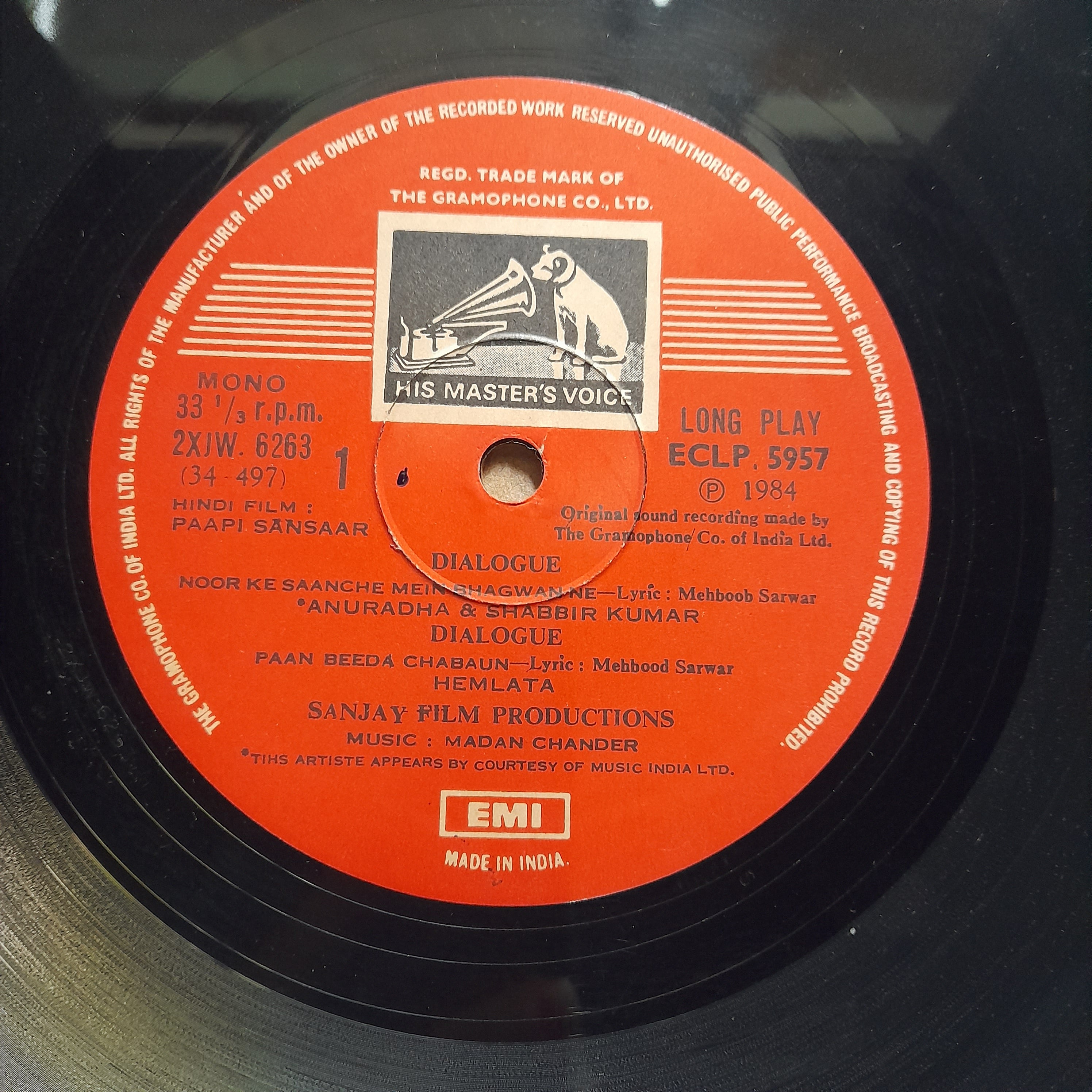 Madan Chander - Paapi Sansaar (With Dialogue) (Vinyl)