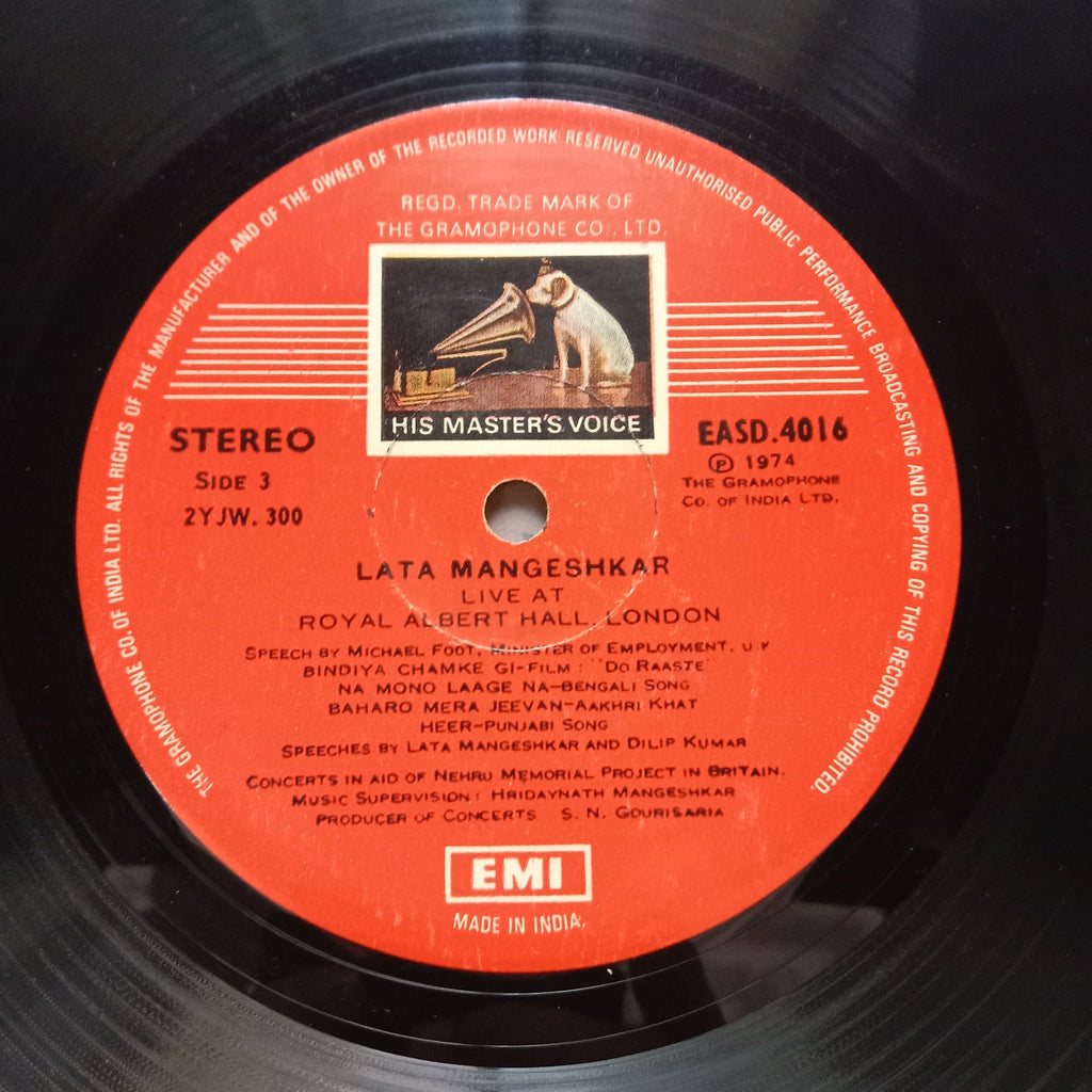 Lata Mangeshkar  - Live At Royal Albert Hall, London (March 1974 (Vinyl)
