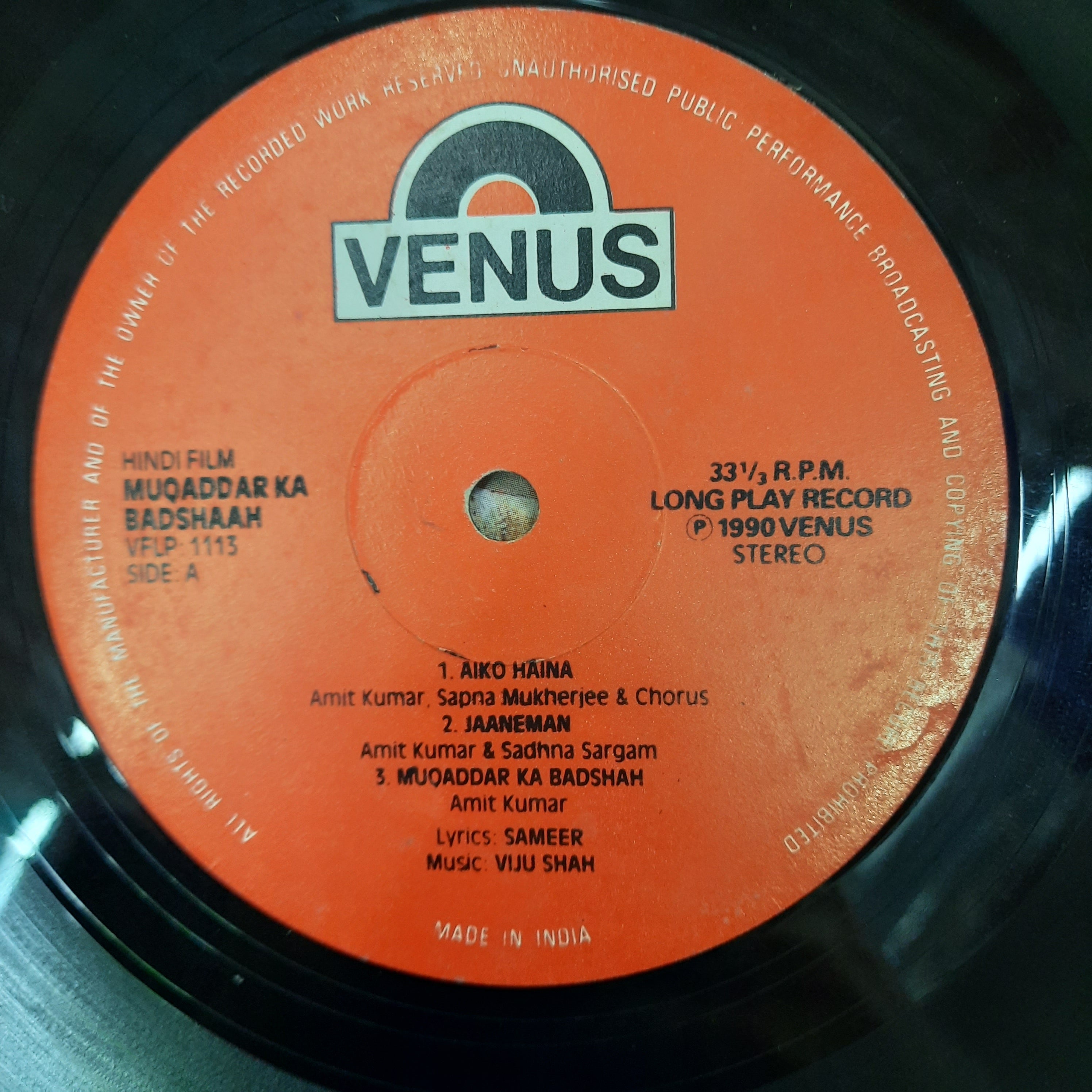 Viju Shah, Sameer –  - Muqaddar Ka Badshaah (Vinyl)