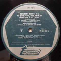 Schubert*, Louis Kentner, Hungarian String Quartet*  - Trout" - Quintet D. 667 (Vinyl)