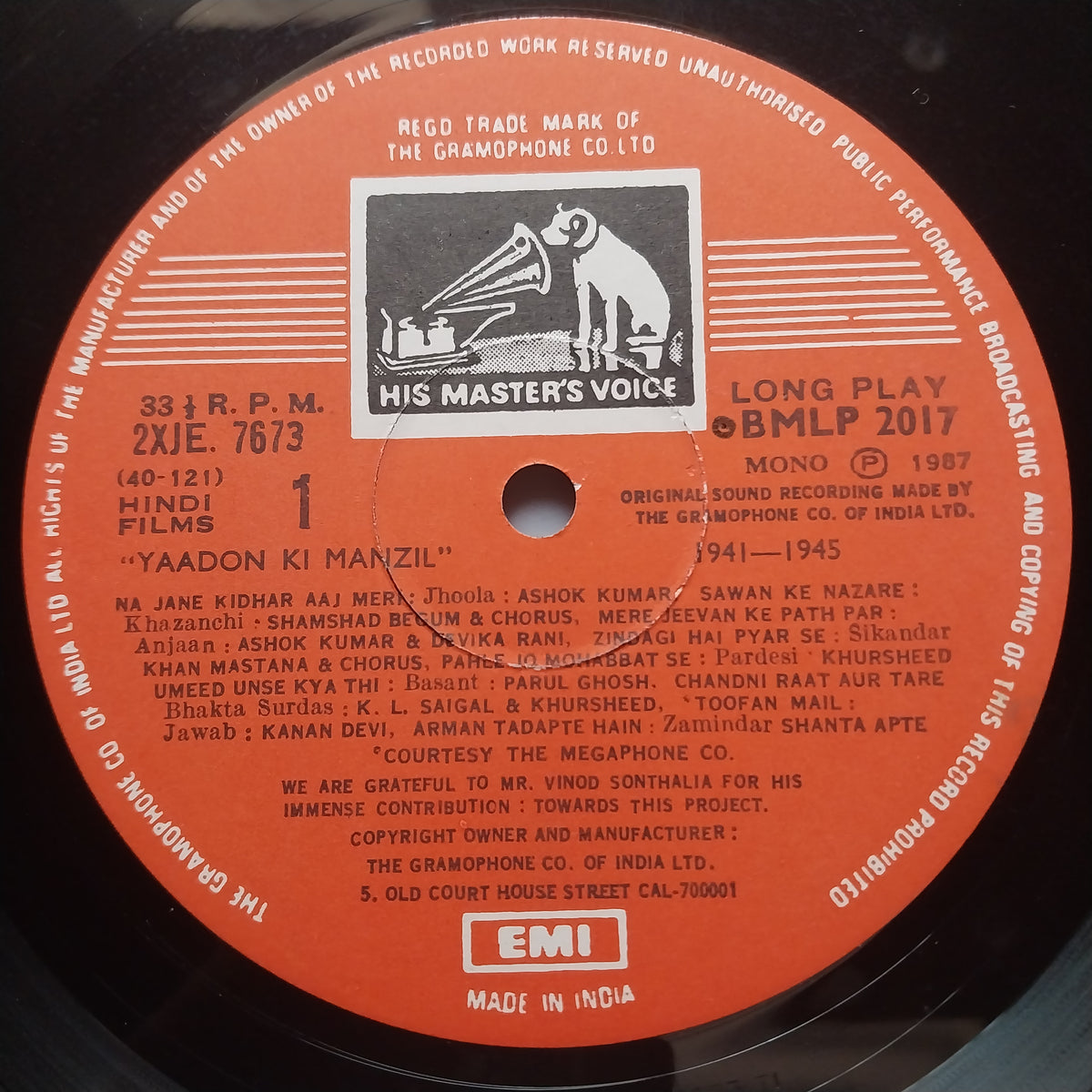 Various  - Yaadon Ki Manzil - Down Memory Lane Vol.2 (1941-1945) (Vinyl)