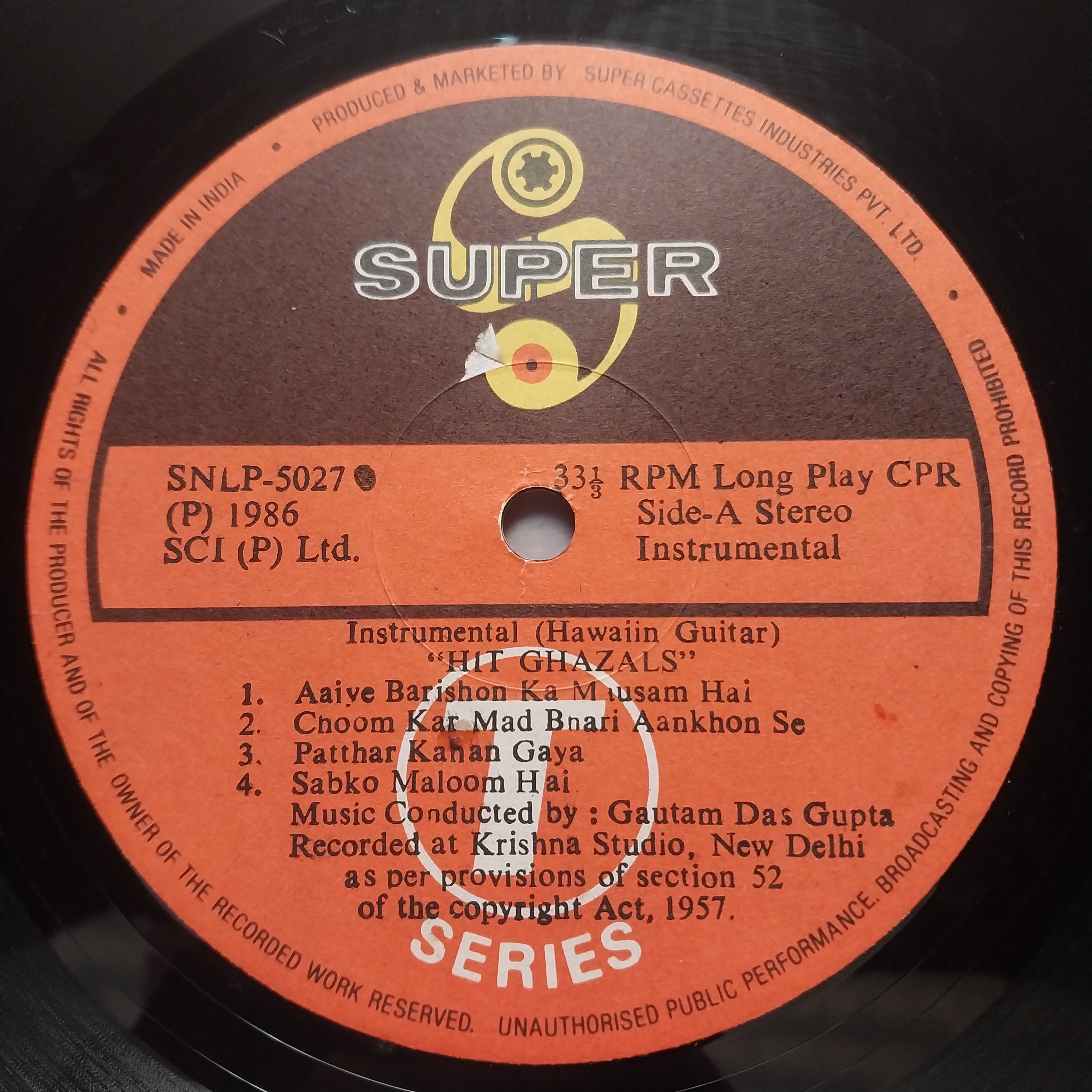 Gautam Dasgupta  - Hit Ghazals (Instrumental On Hawaiian Guitar) (Vinyl)