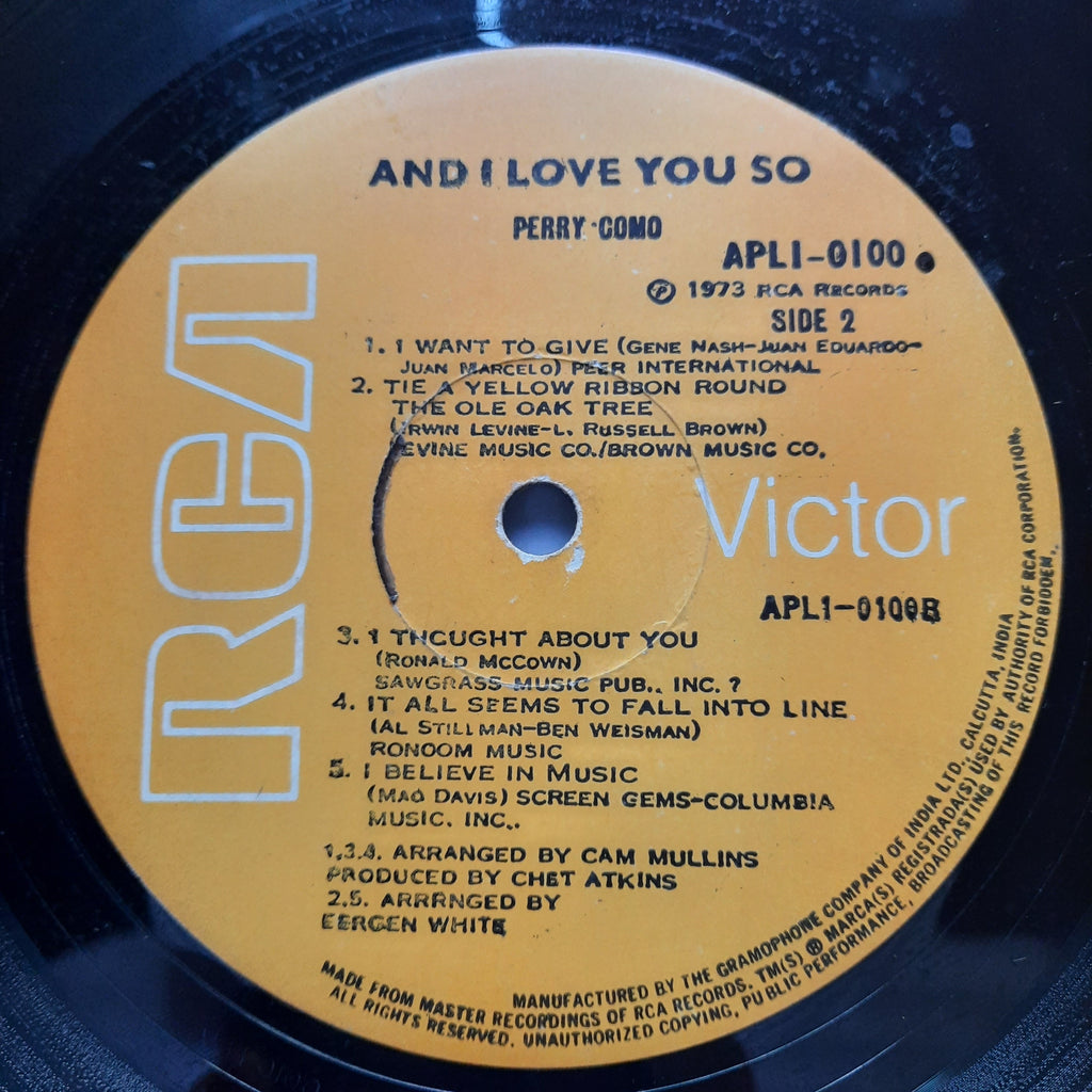 Perry Como - And I Love You So (Vinyl)