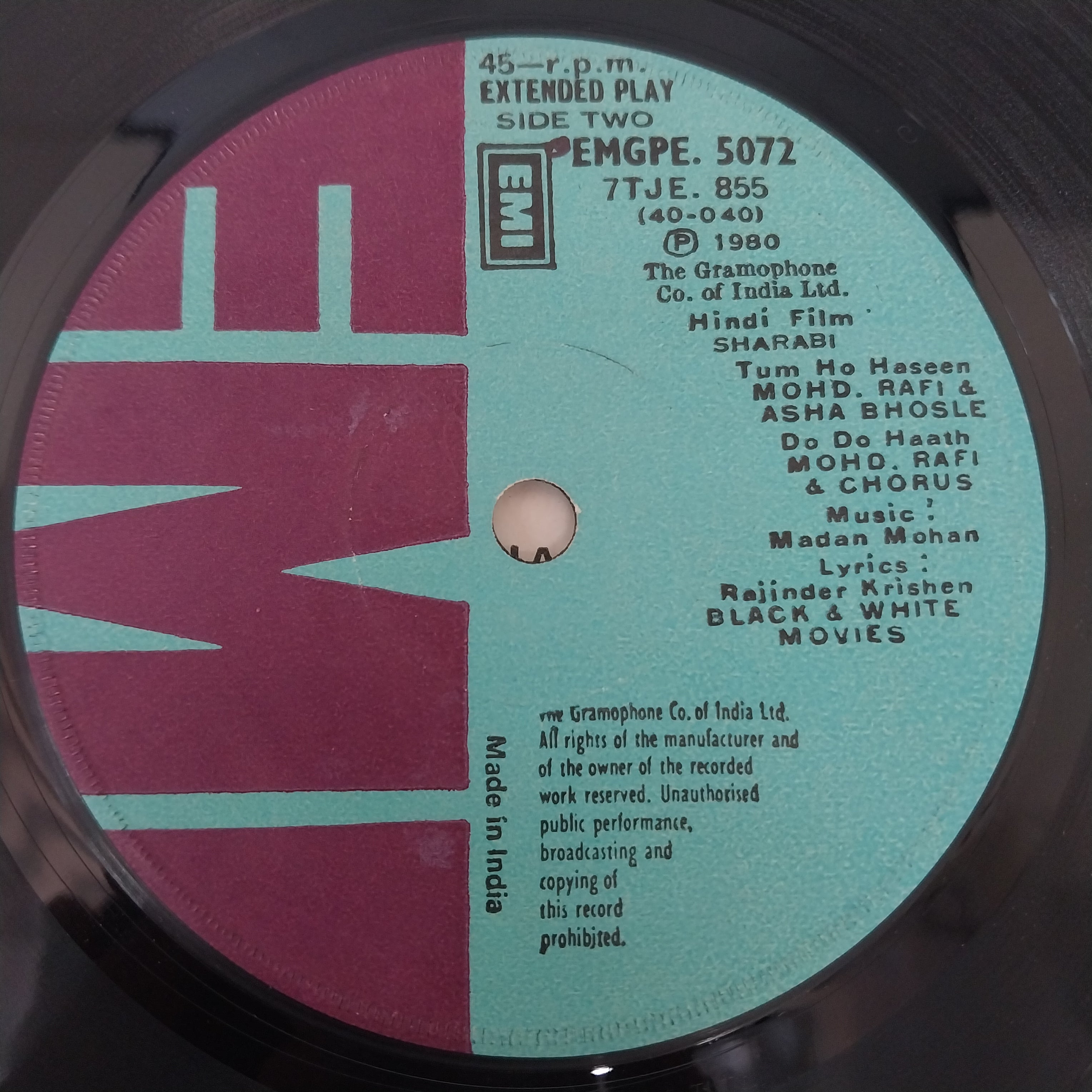 Madan Mohan - Sharabi (45-RPM)