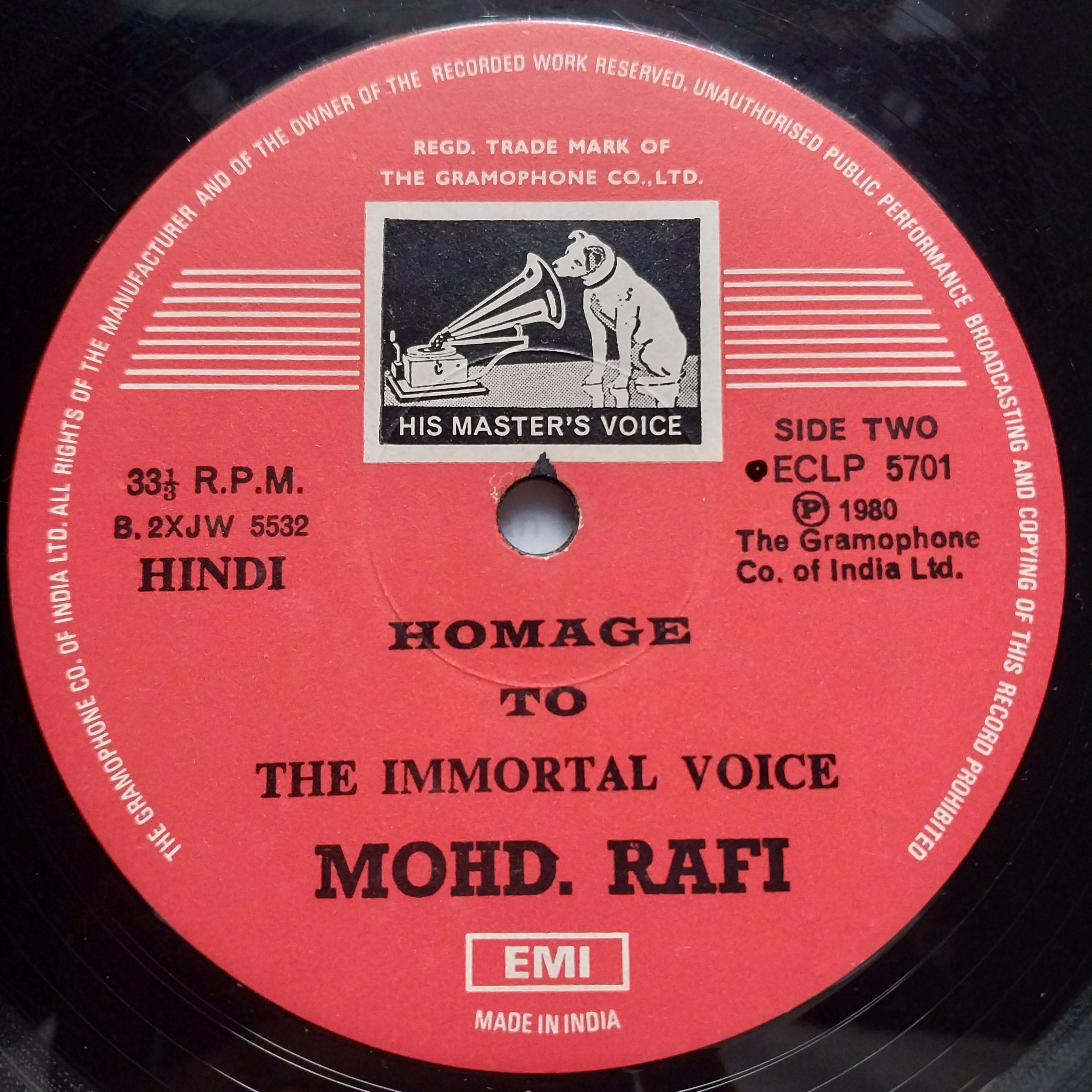 Mohd. Rafi*  - Homage To The Immortal Voice Mohd. Rafi (Dec 24,1924 - July 31,1980) (Vinyl)