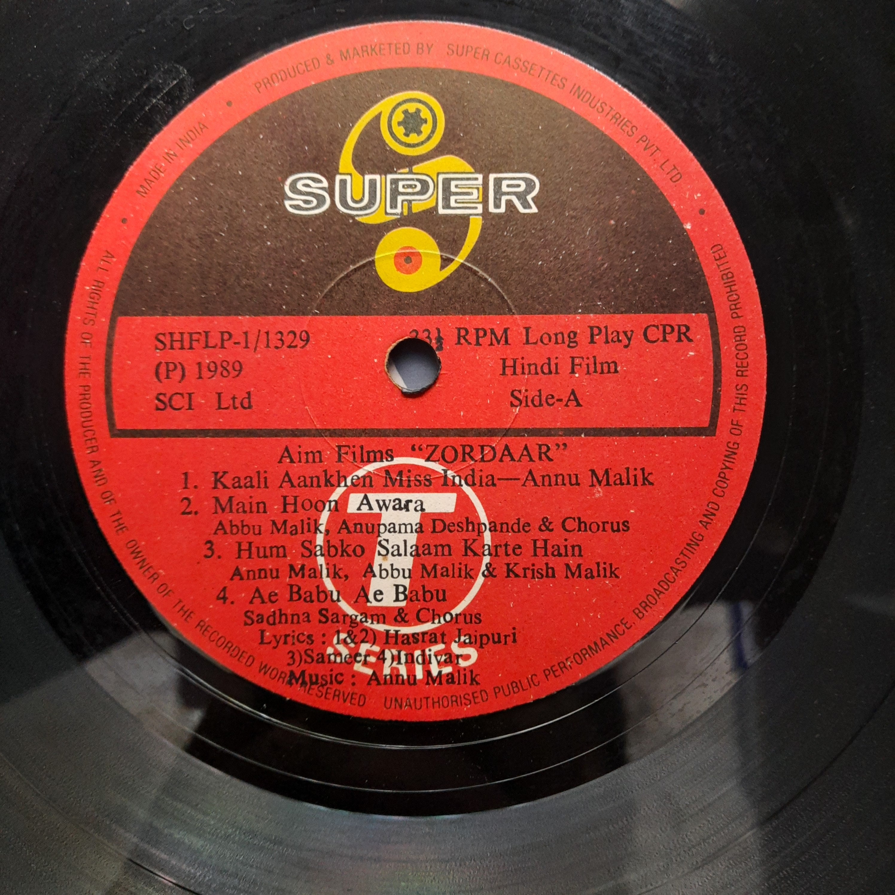 Annu Malik* - Zordaar (Vinyl)