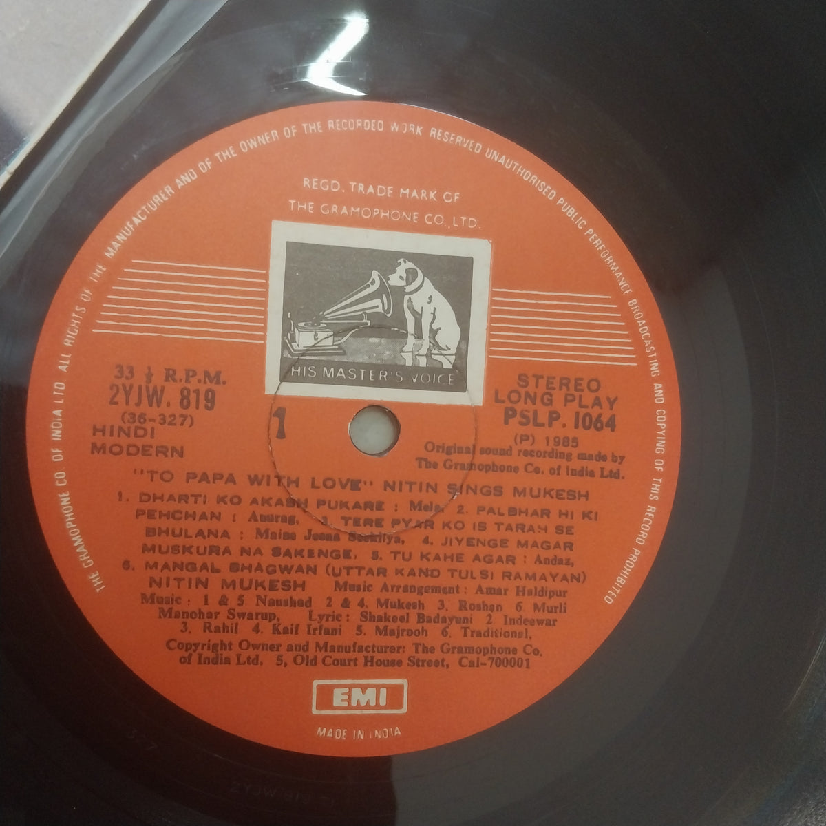 Nitin* – To Papa With Love (Nitin Sings Mukesh)(Vinyl)
