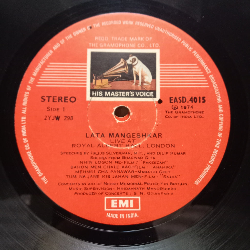 Lata Mangeshkar  - Live At Royal Albert Hall, London (March 1974 (Vinyl)