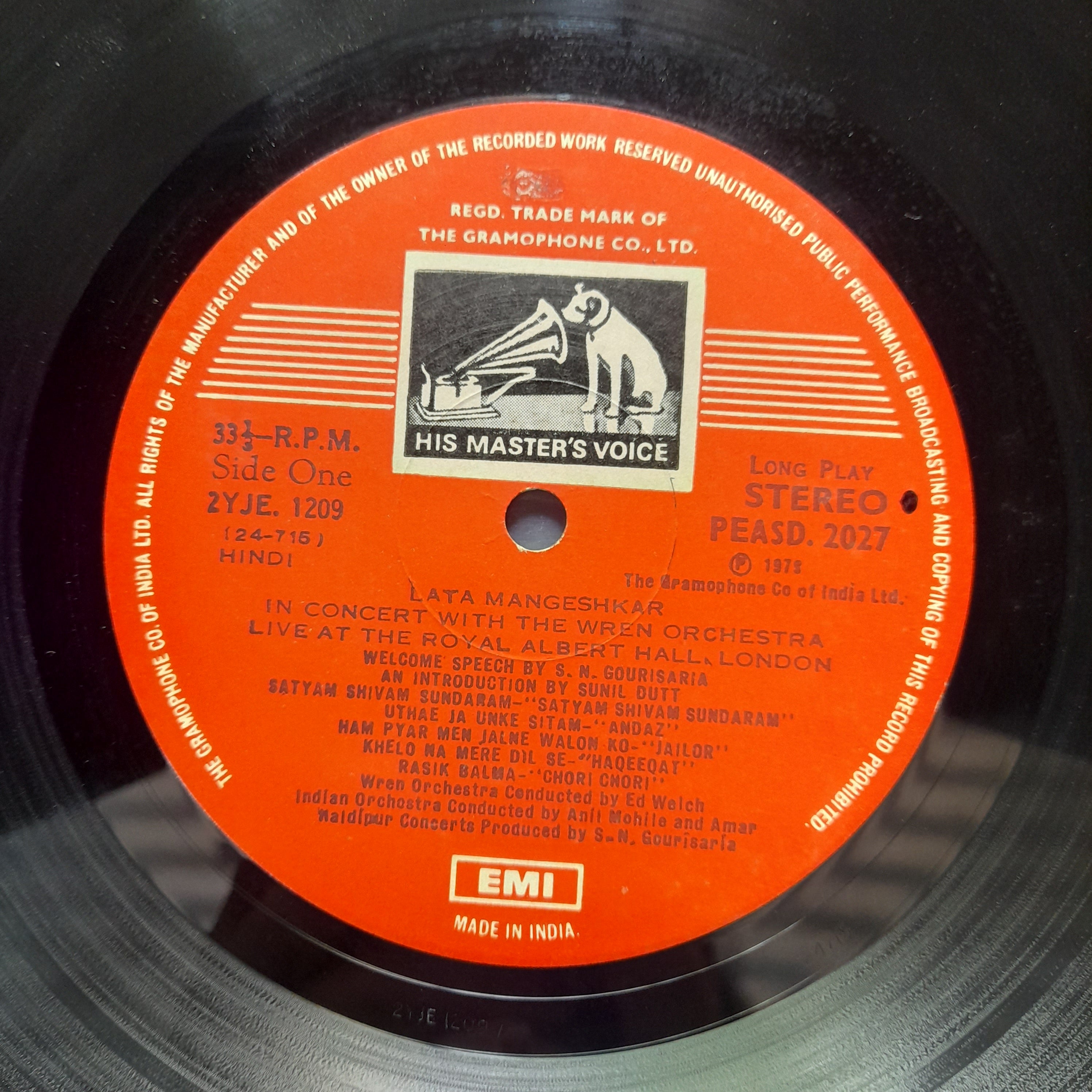 Lata Mangeshkar In Concert With The Wren Orchestra  - Live At The Royal Albert Hall, London (Vinyl)