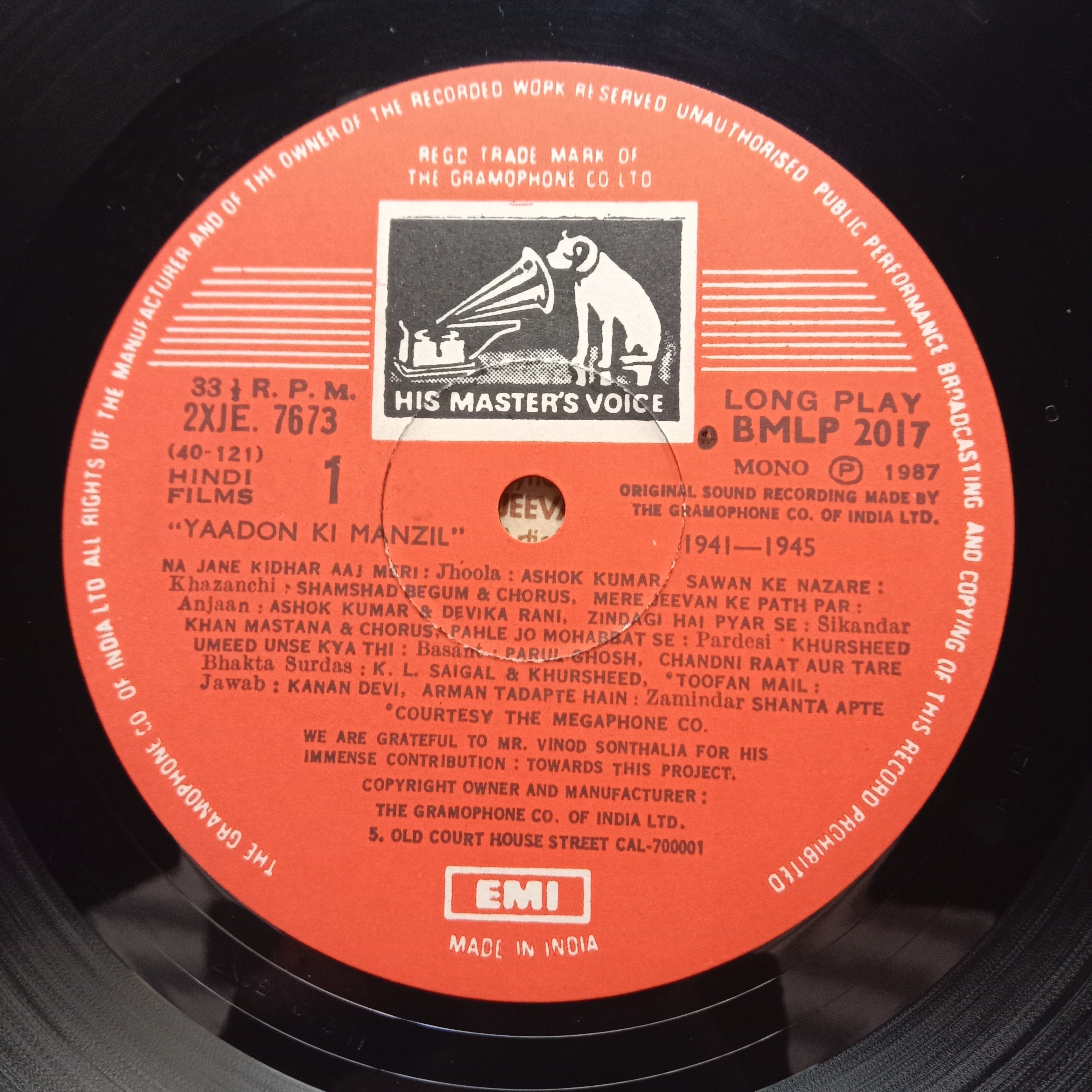 Various  - Yaadon Ki Manzil - Down Memory Lane - Vol.2 (1941-1945)  (Vinyl)