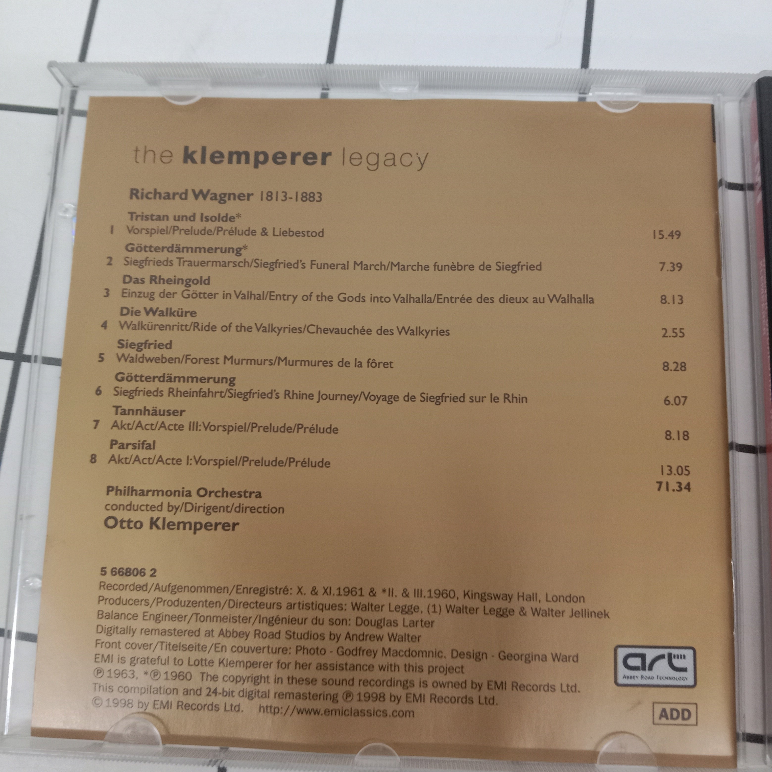 Richard Wagner / Otto Klemperer, Philharmonia Orchestra - Wagner: Orchestral Works 2 (CD)