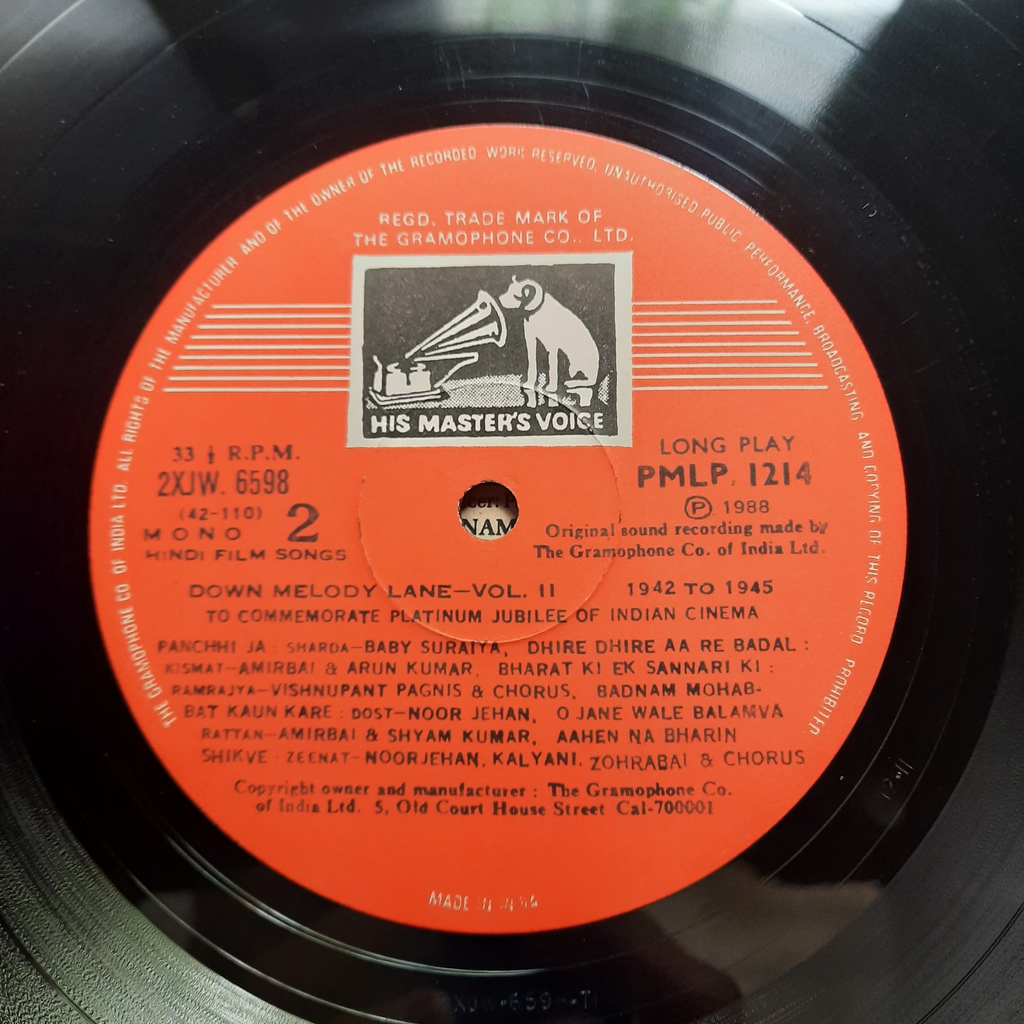 Various - Down Melody Lane (Hindi Film Songs) Vol. 1 & 2 (Vinyl)