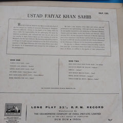 Faiyaz Khan (2) - Ustad Faiyaz Khan Sahib (Vinyl)