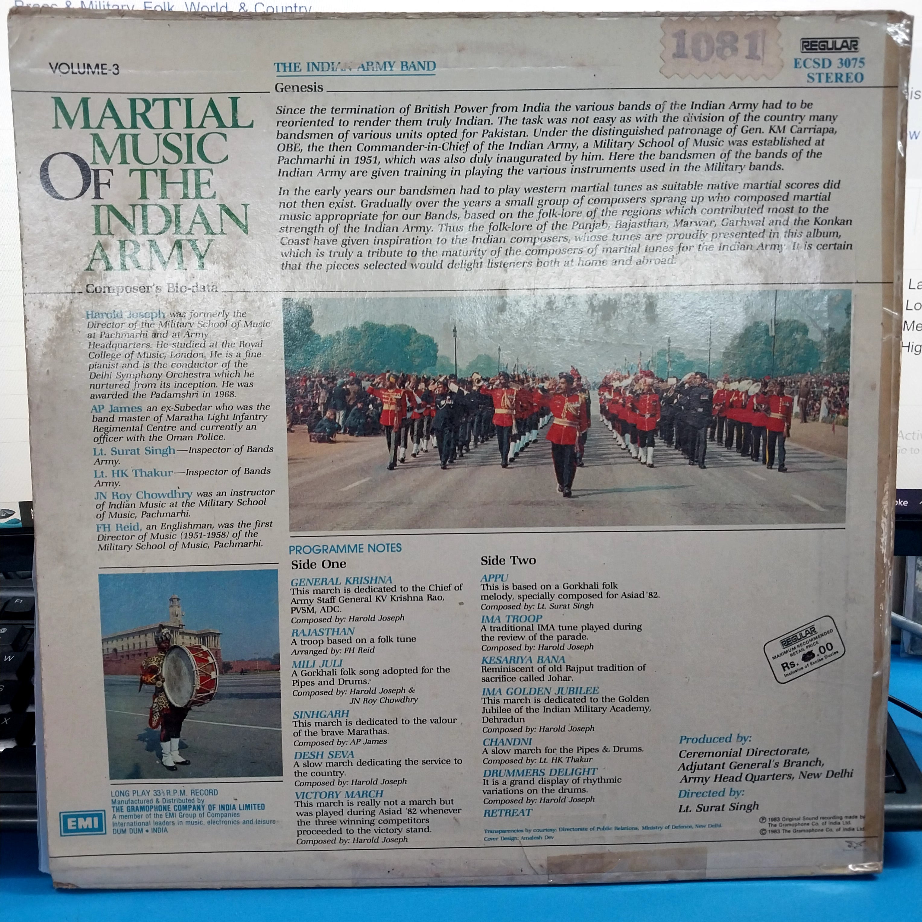 Various - Martial Music Of The Indian Army - Vol. 3 (Vinyl)