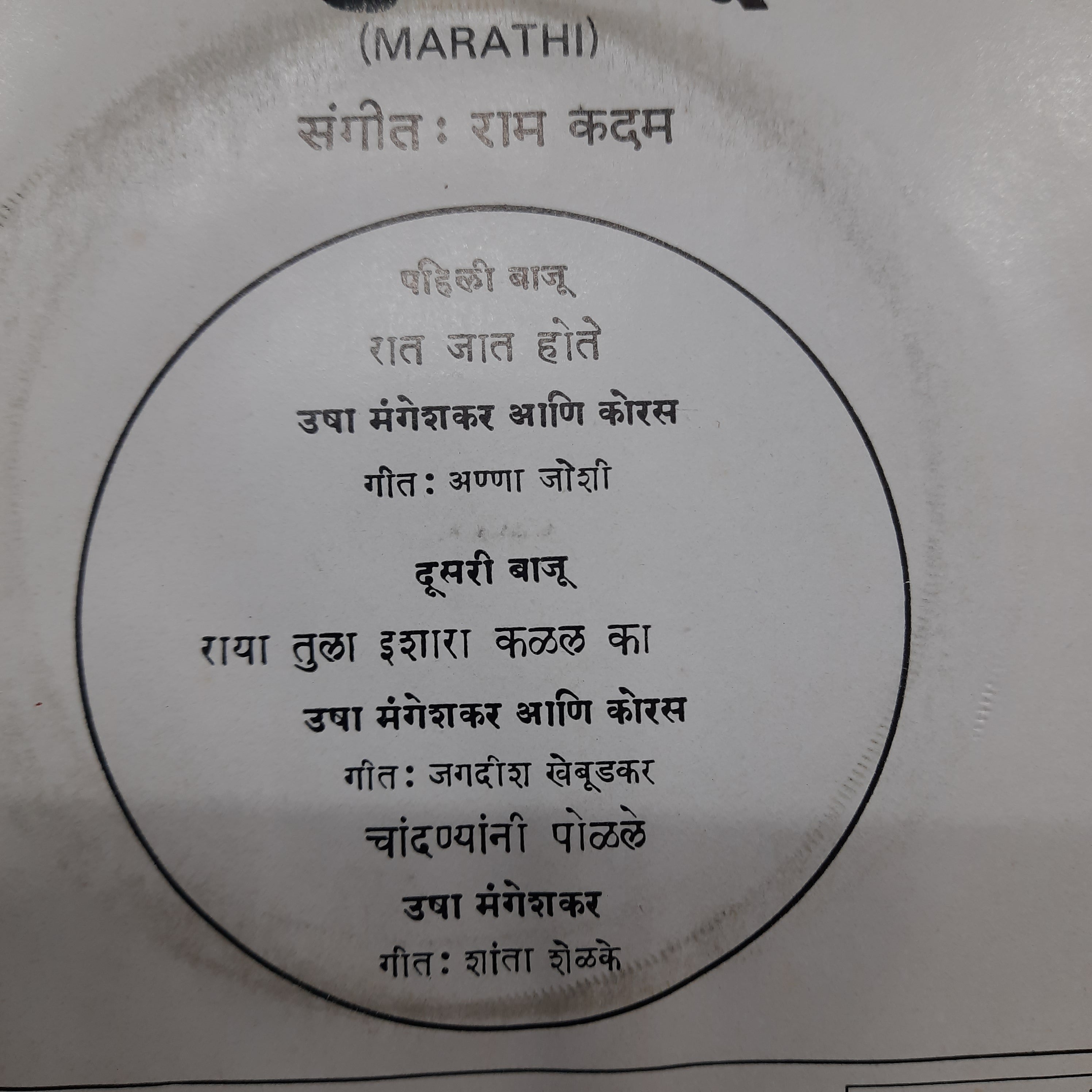 Ram Kadam - Deva Pudhe Manus - Marathi  (45-RPM)