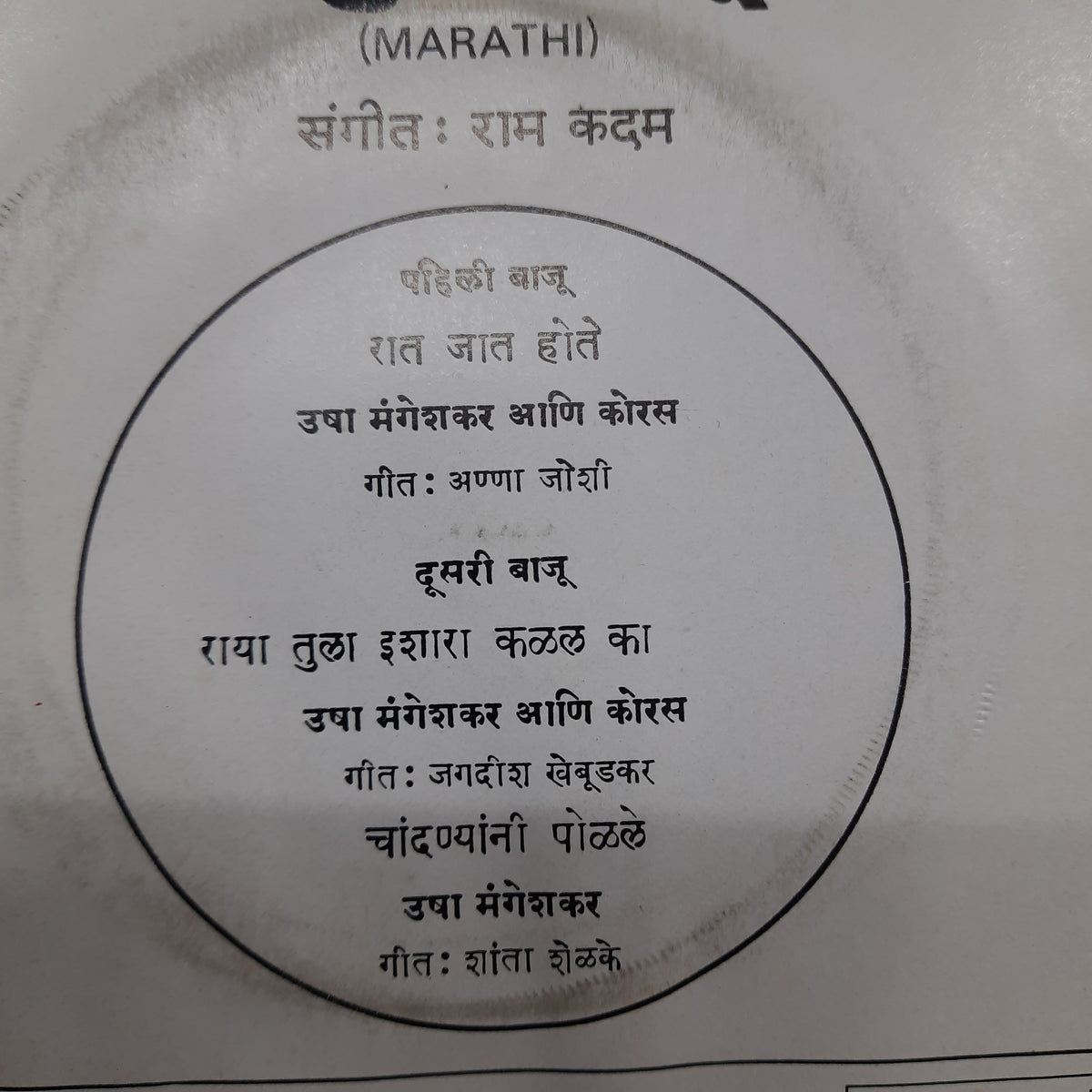 Ram Kadam - Deva Pudhe Manus - Marathi  (45-RPM)