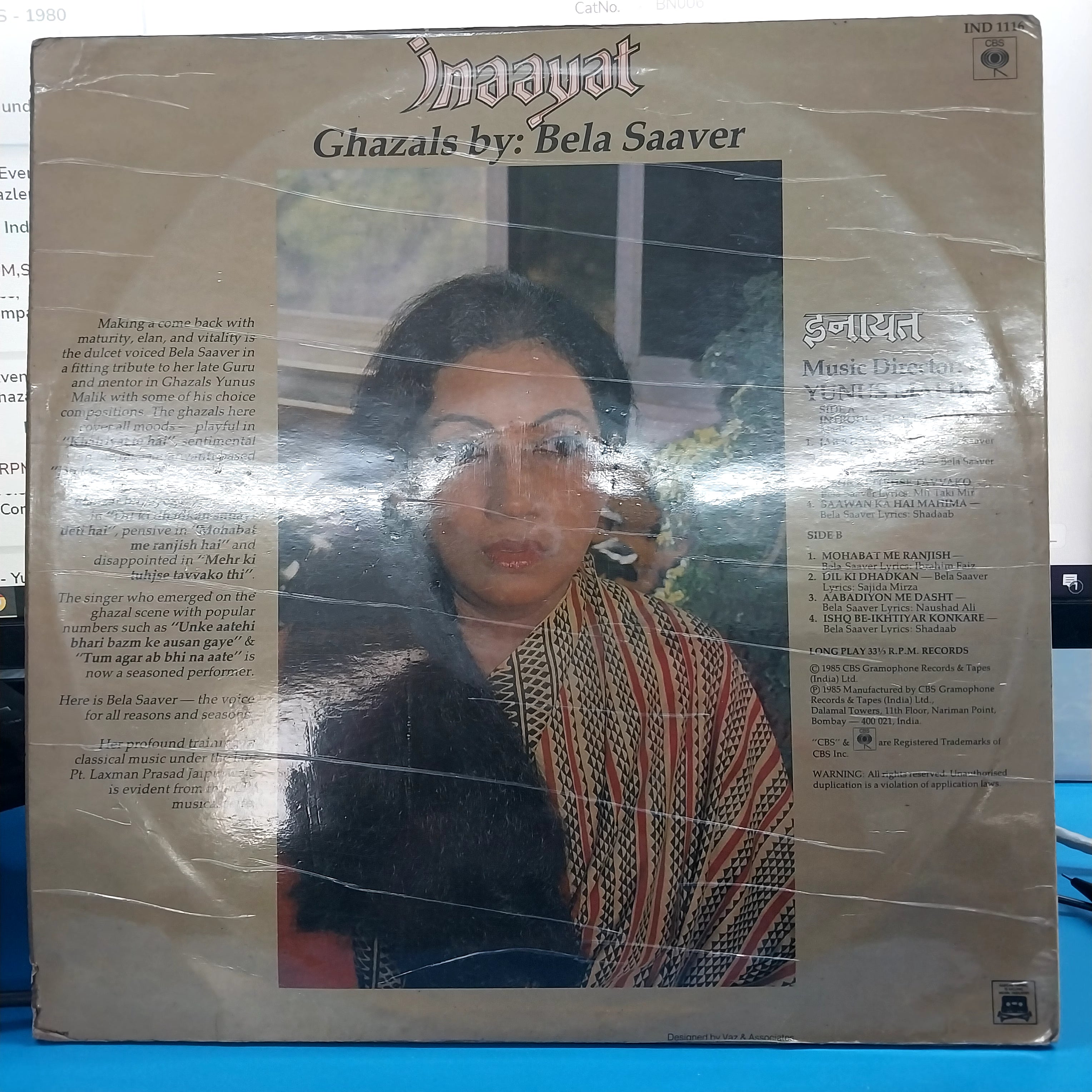 Inaayat Ghazals By Bela Saaver  (Vinyl)