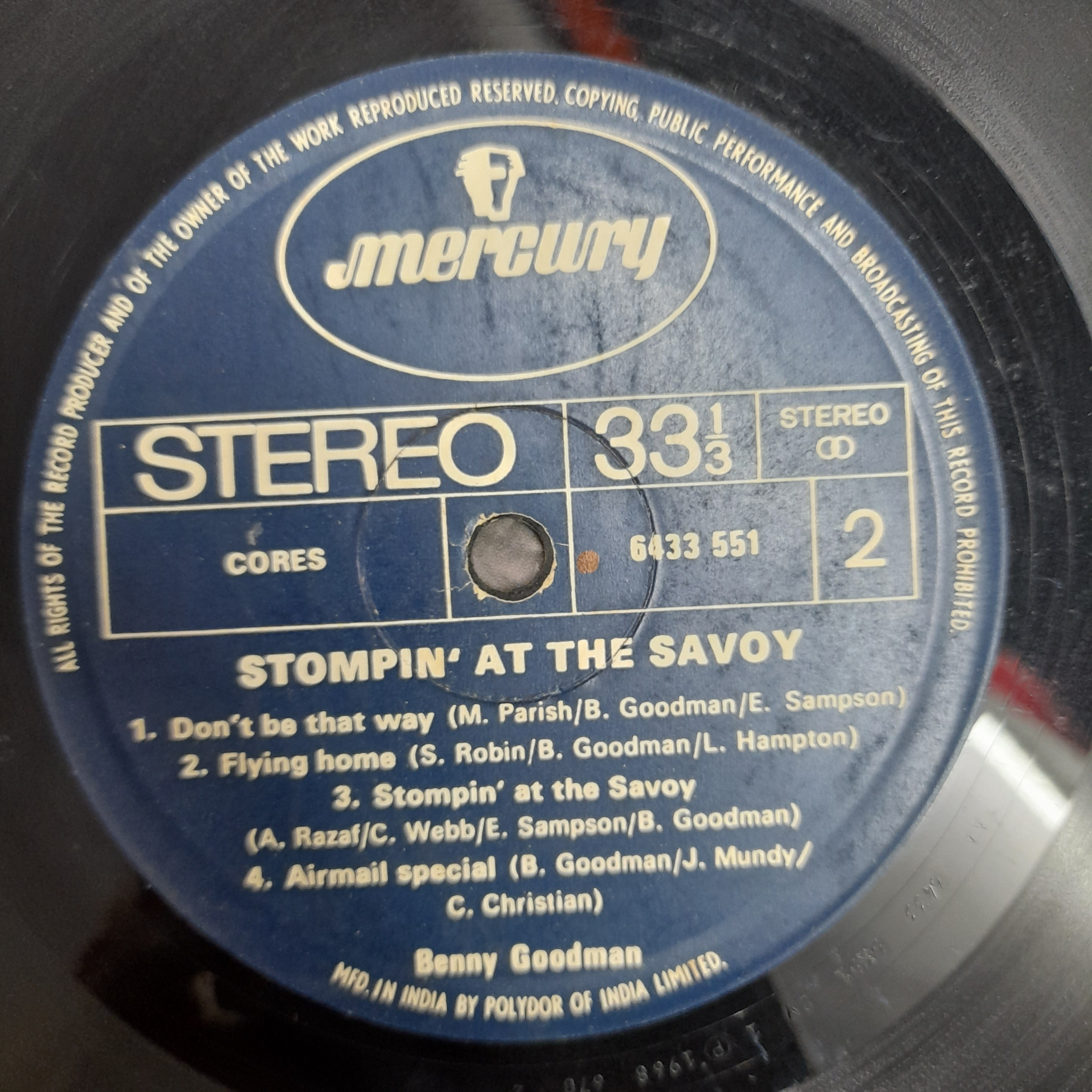 Benny Goodman Septet - Stompin' At The Savoy (Vinyl)