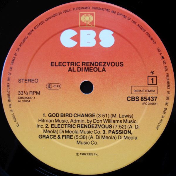 Al Di Meola - Electric Rendezvous (Vinyl) Image