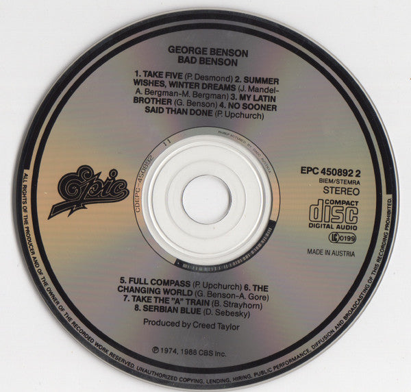 George Benson - Bad Benson (CD)