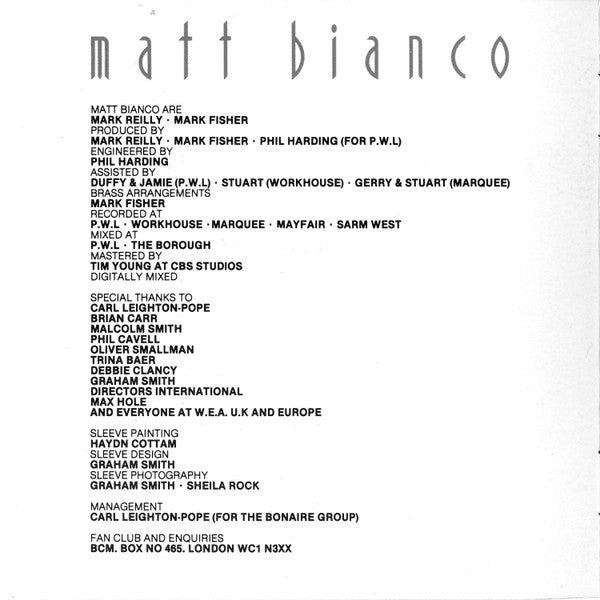 Matt Bianco - Matt Bianco (CD) Image