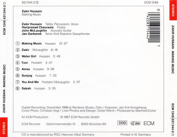 Zakir Hussain - Making Music (CD) Image