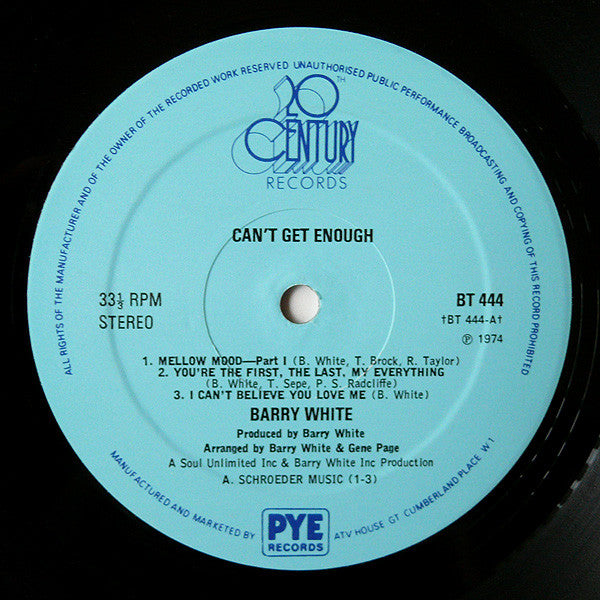 Barry White - Can't Get Enough (Vinyl) Image