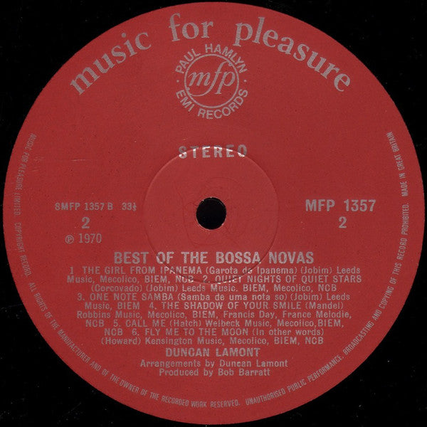 Duncan Lamont - Best Of The Bossa Novas (Vinyl) Image