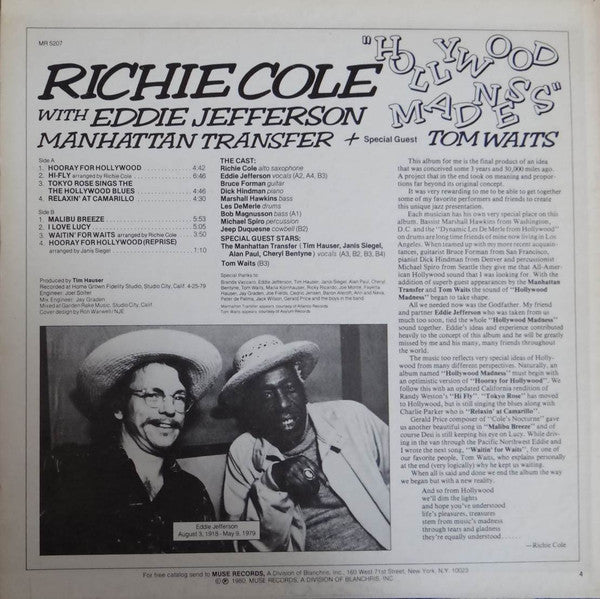 Richie Cole With Eddie Jefferson - Hollywood Madness (Vinyl) Image