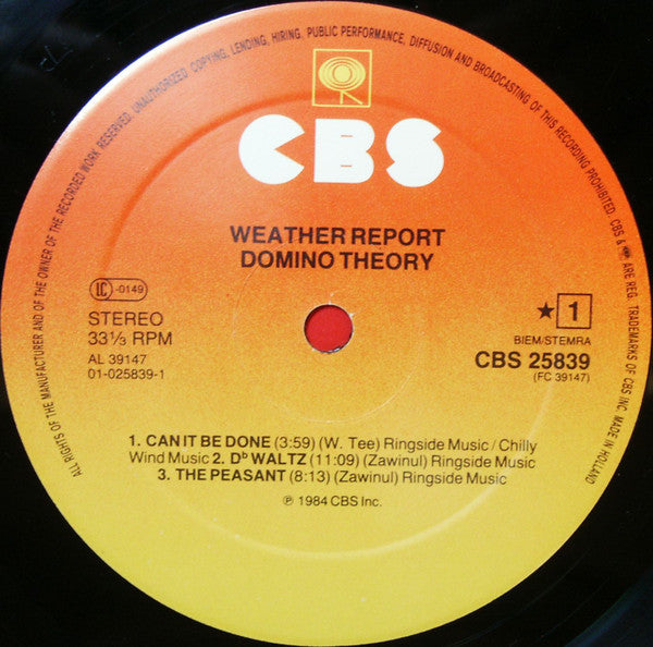 Weather Report - Domino Theory (Vinyl)