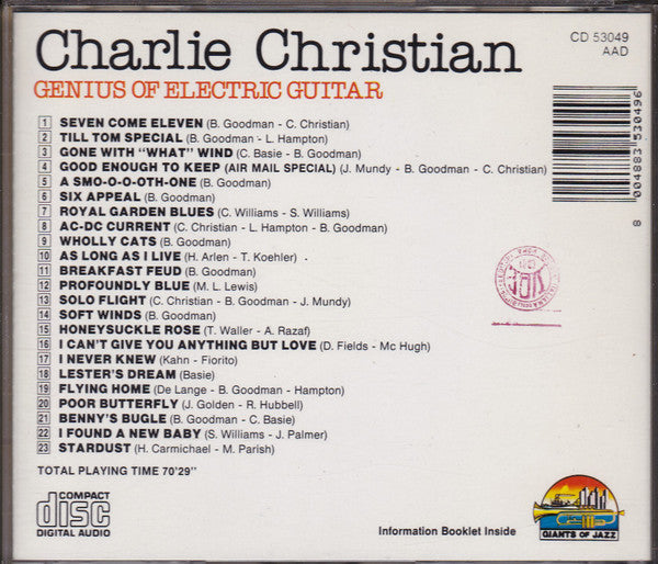 Charlie Christian - Genius Of Electric Guitar (CD) Image